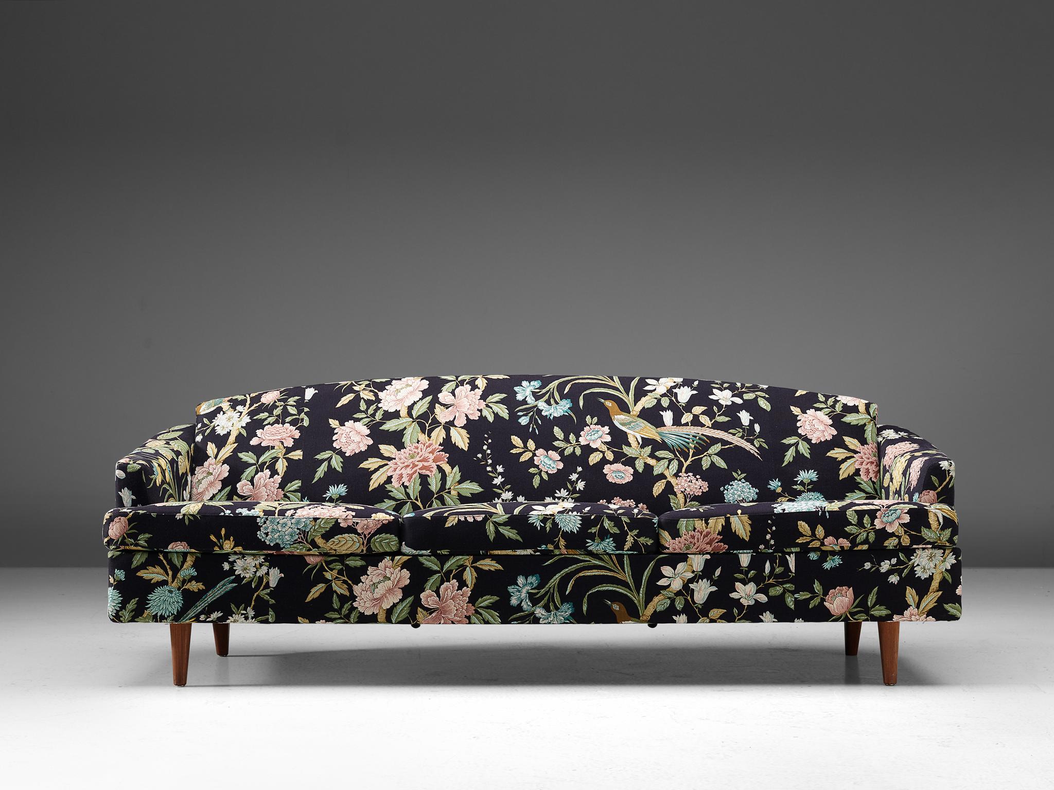 black floral sofa