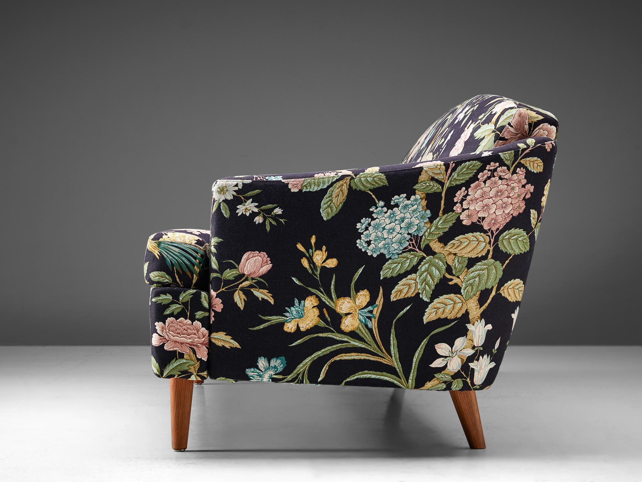 Mid-20th Century Danish Sofa in Floral Upholstery