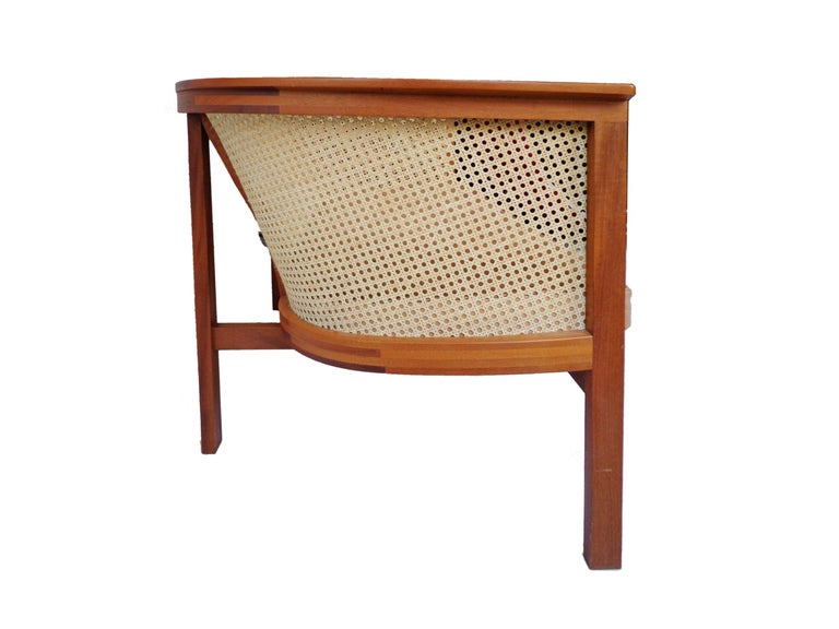 Cane Danish Sofa in Mahogany and Leather by Rud Thygesen / Johnny Sorensen for Botium For Sale