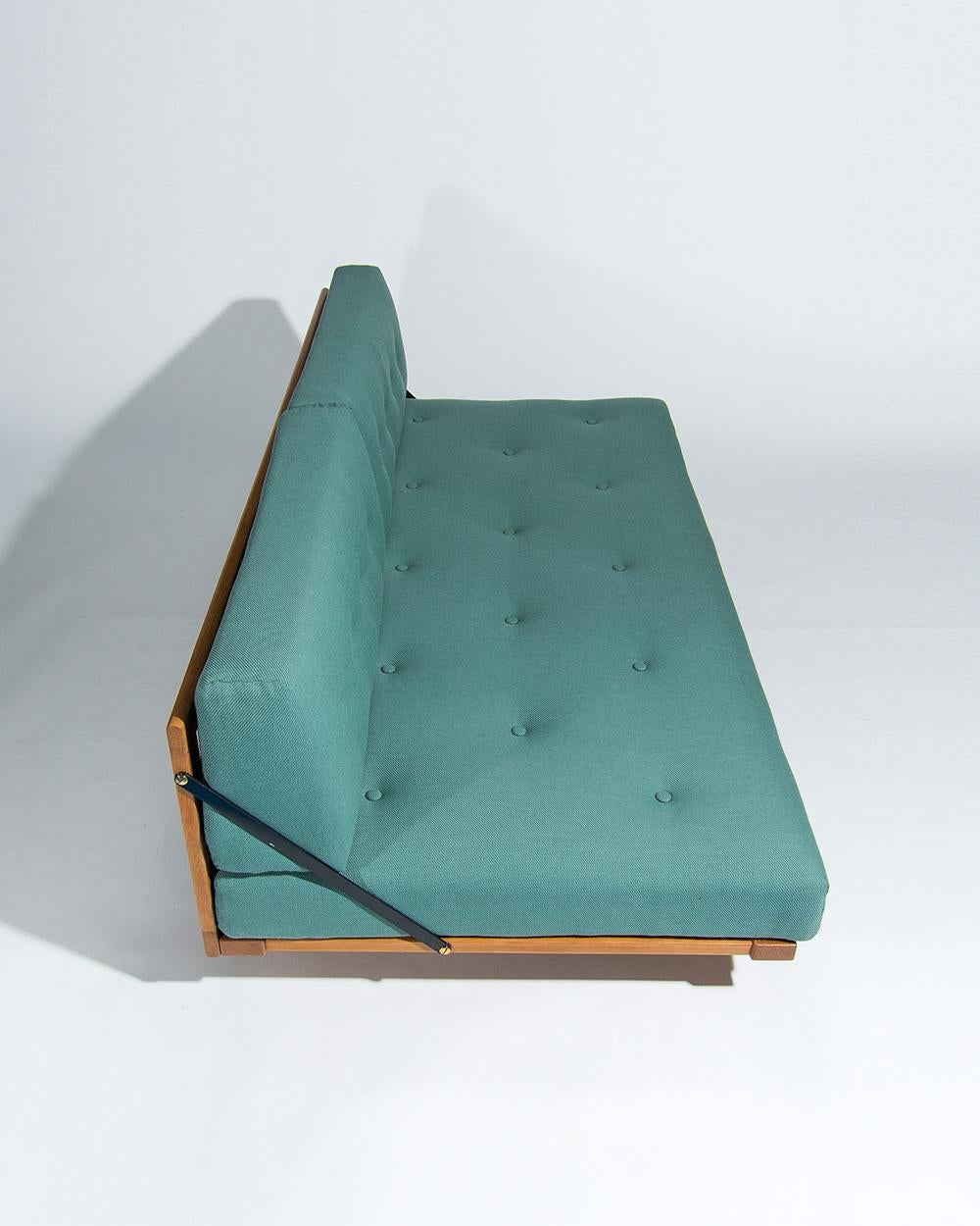 Wool Danish Sofa in Oak by Borge Mogensen, 1950s Midcentury Design