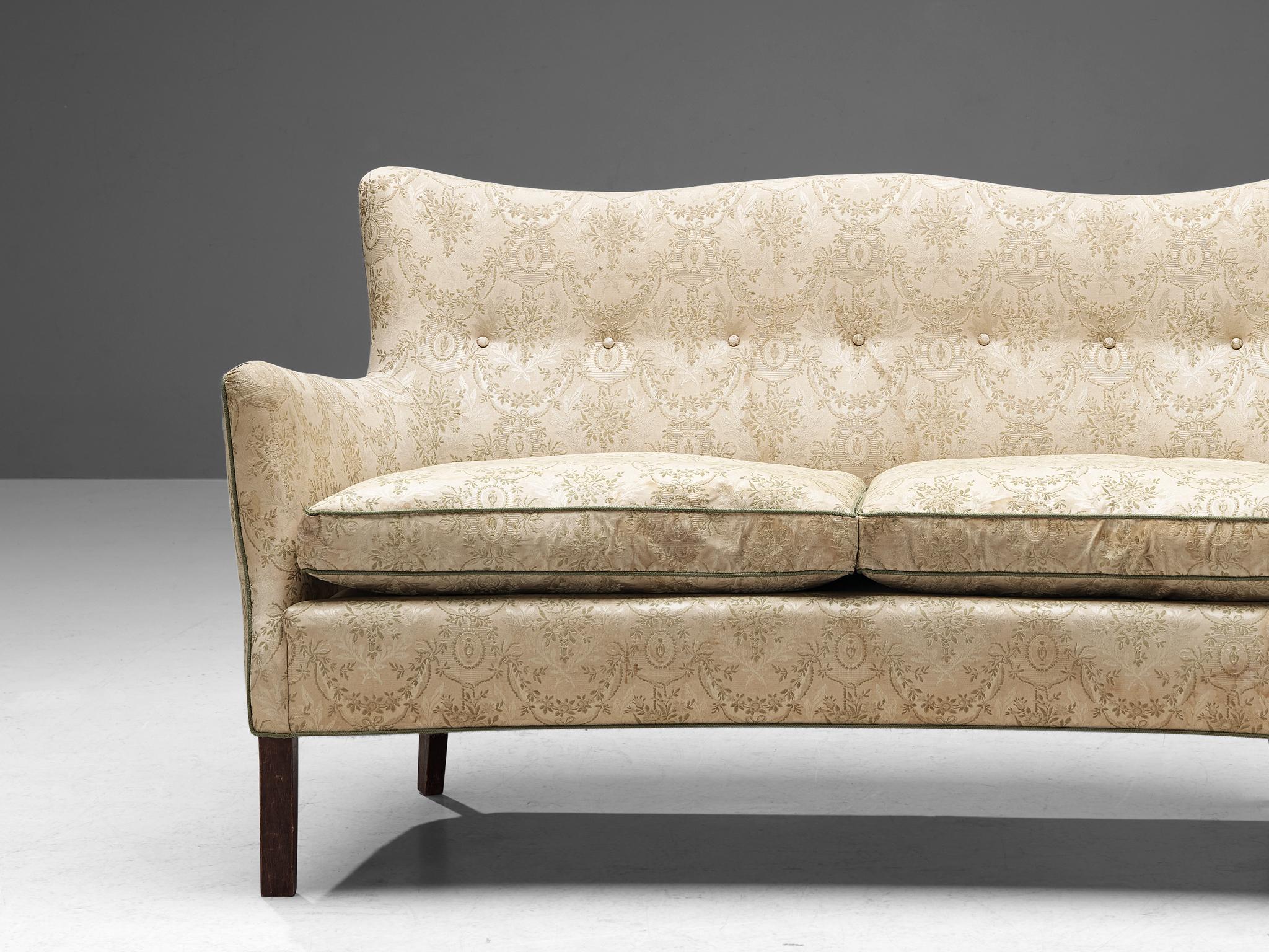 Danois Sofa danois en tissu d'ameublement décoratif blanc cassé  en vente