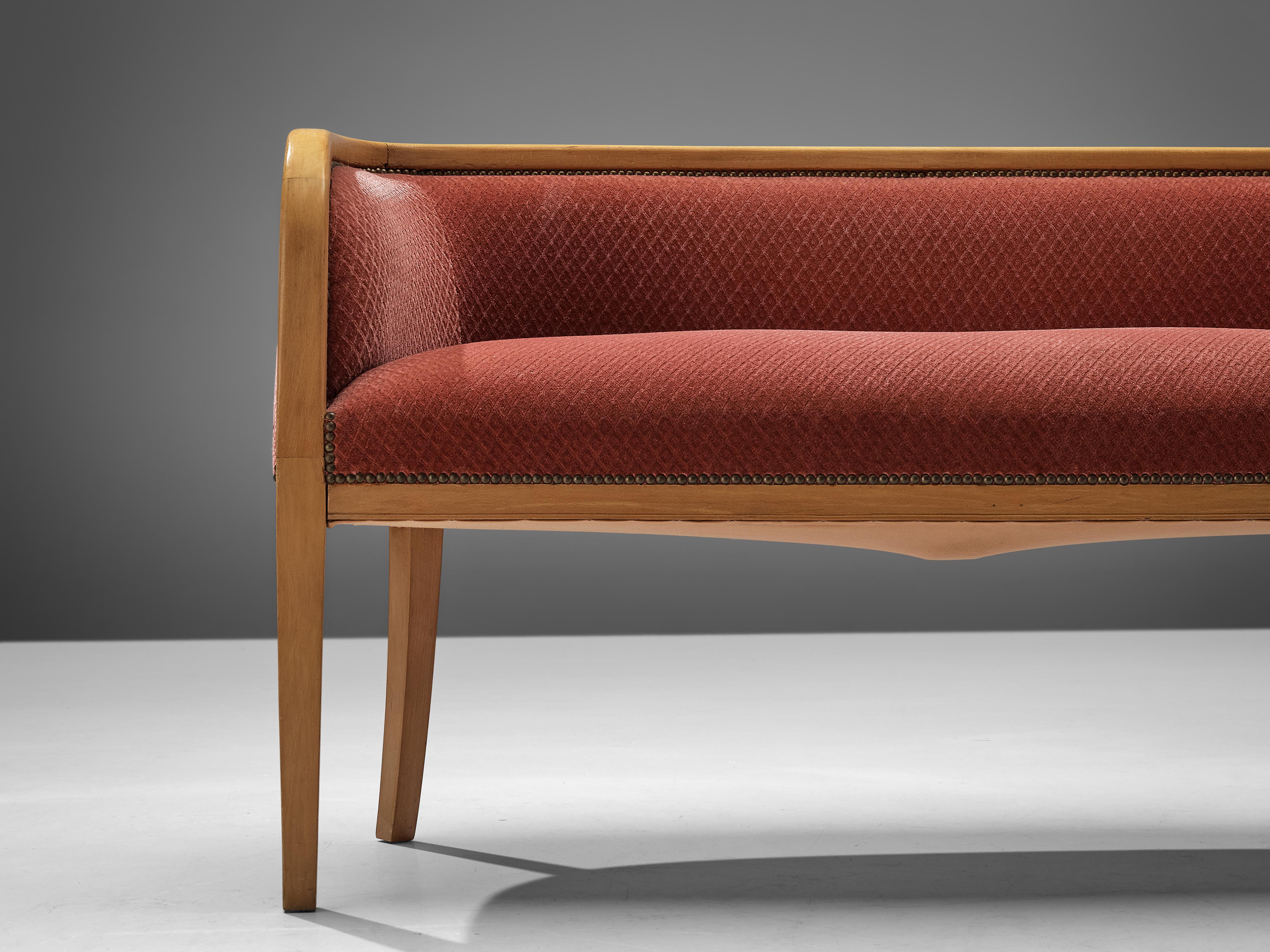 Dänisches Sofa aus strukturiertem Stoff in Weichrosa (Moderne der Mitte des Jahrhunderts) im Angebot