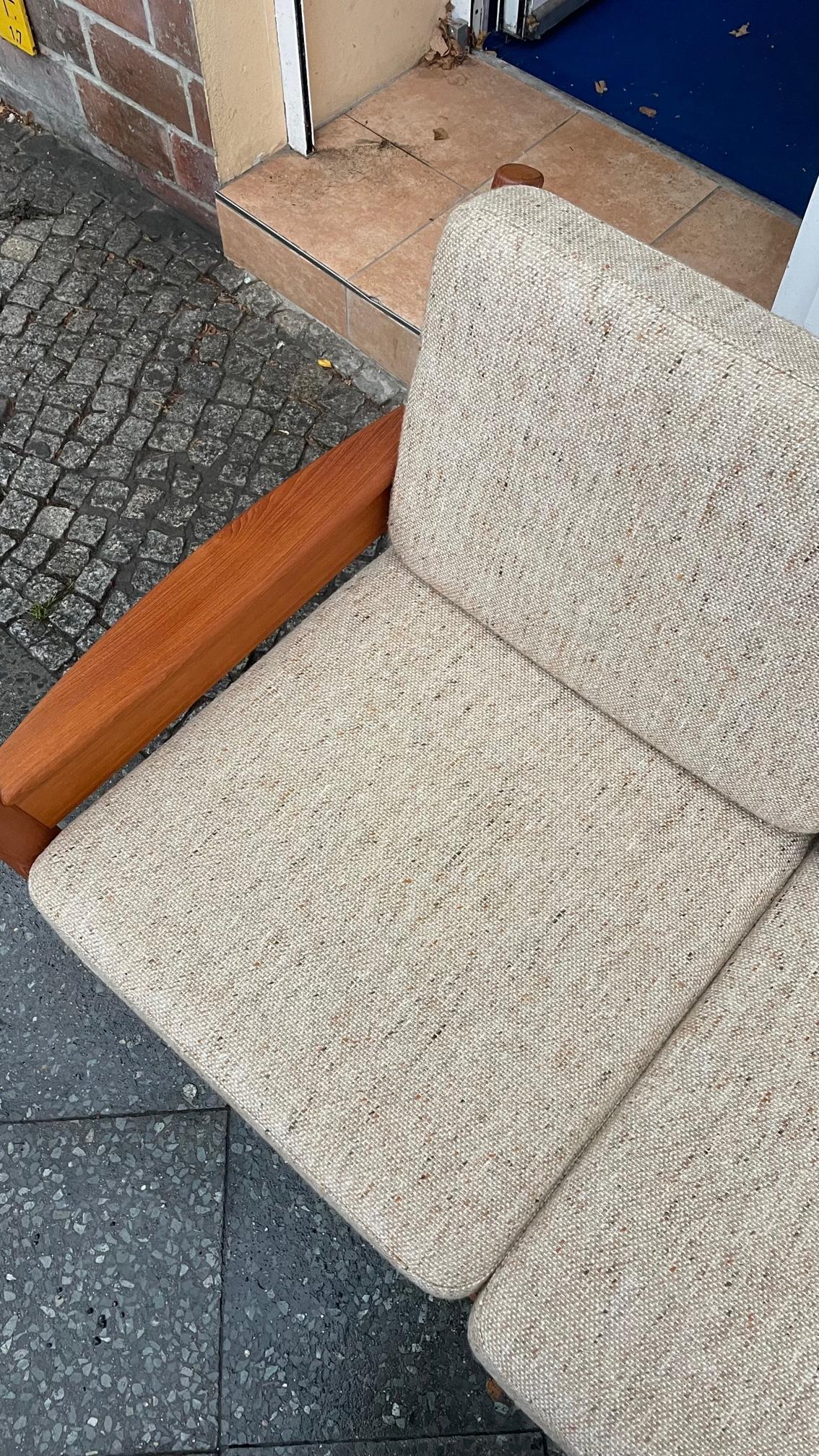 Danish Sofa in Wood and Wool from Dyrlund, 1960s For Sale 2