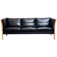 Danish Sofa of Leather and Beech