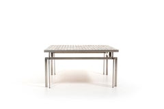 Danish Sofa Table with Tile Inlay and Chrome 1960s