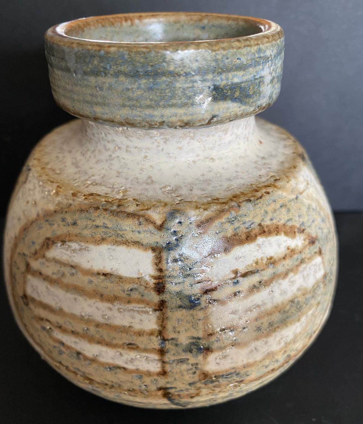 Hand-Painted Danish Soholm Ceramic Vase by Noomi Backhausen For Sale