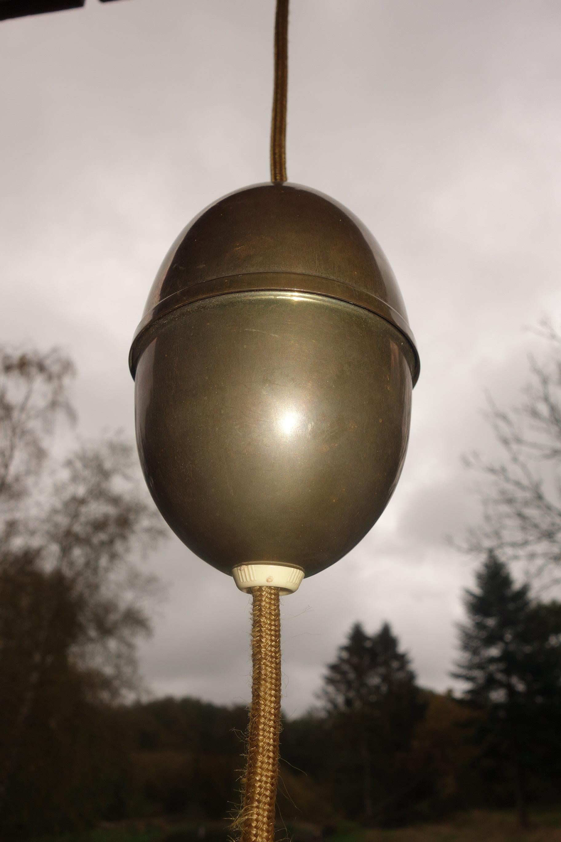 Danish Solid Brass Light with Hoist, Fritz Schlegel In Good Condition For Sale In Vejle, DK