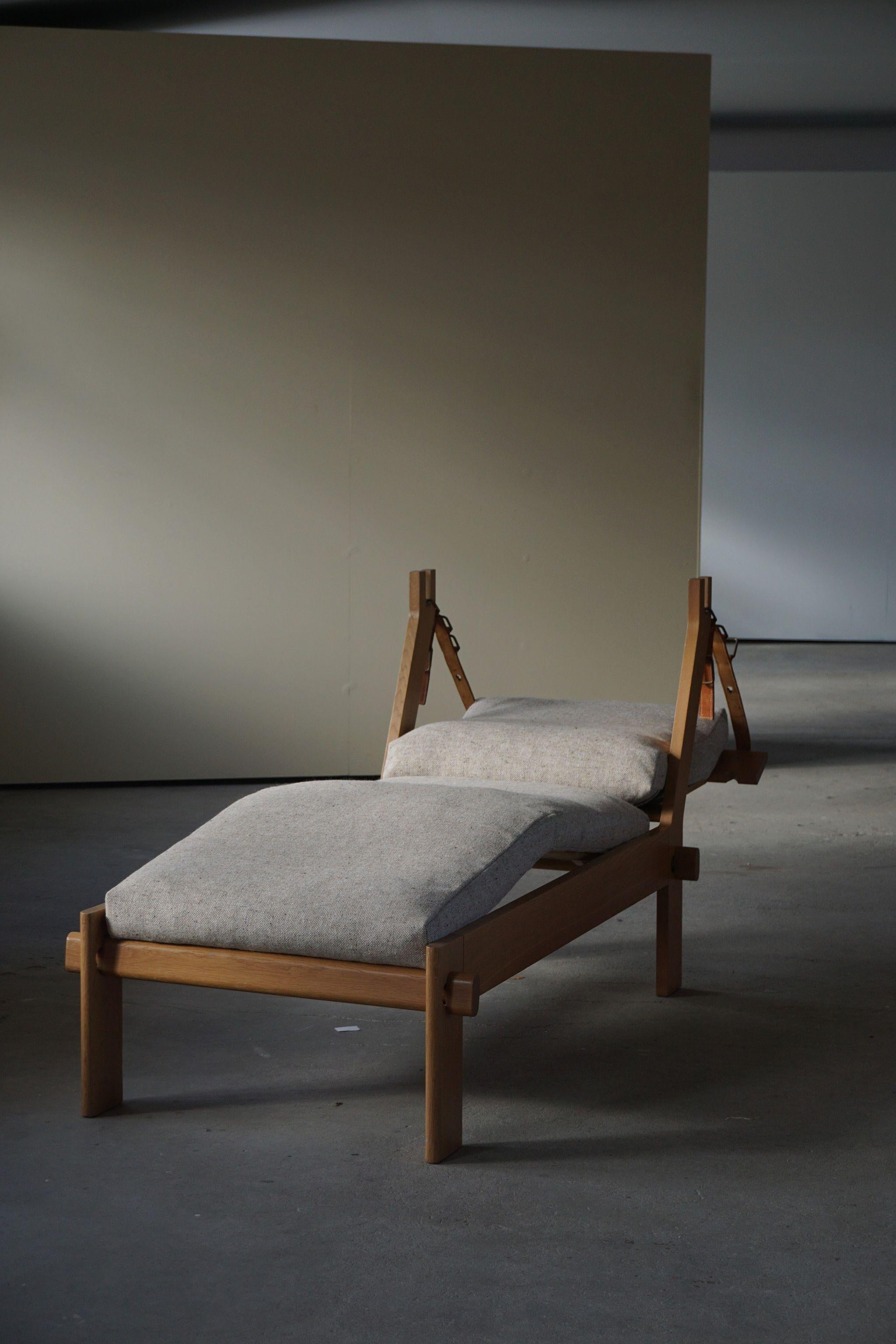 Danish Solid Oak Daybed with Reupholstered Cushions by Tage Poulsen, 1960s 8