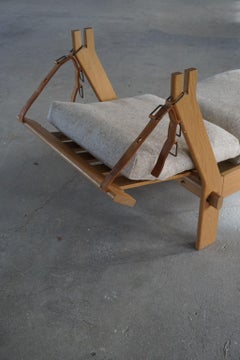 Dänisches Daybed aus massivem Eichenholz mit neu gepolsterten Kissen von Tage Poulsen, 1960er Jahre