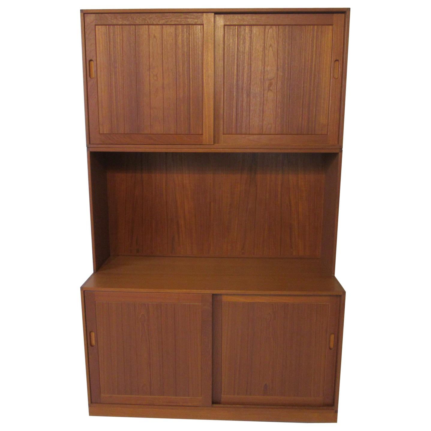 Danish Solid Teak 3-Piece Cabinet / Bookcase by Erik Brouer Mobelfabrik, Denmark