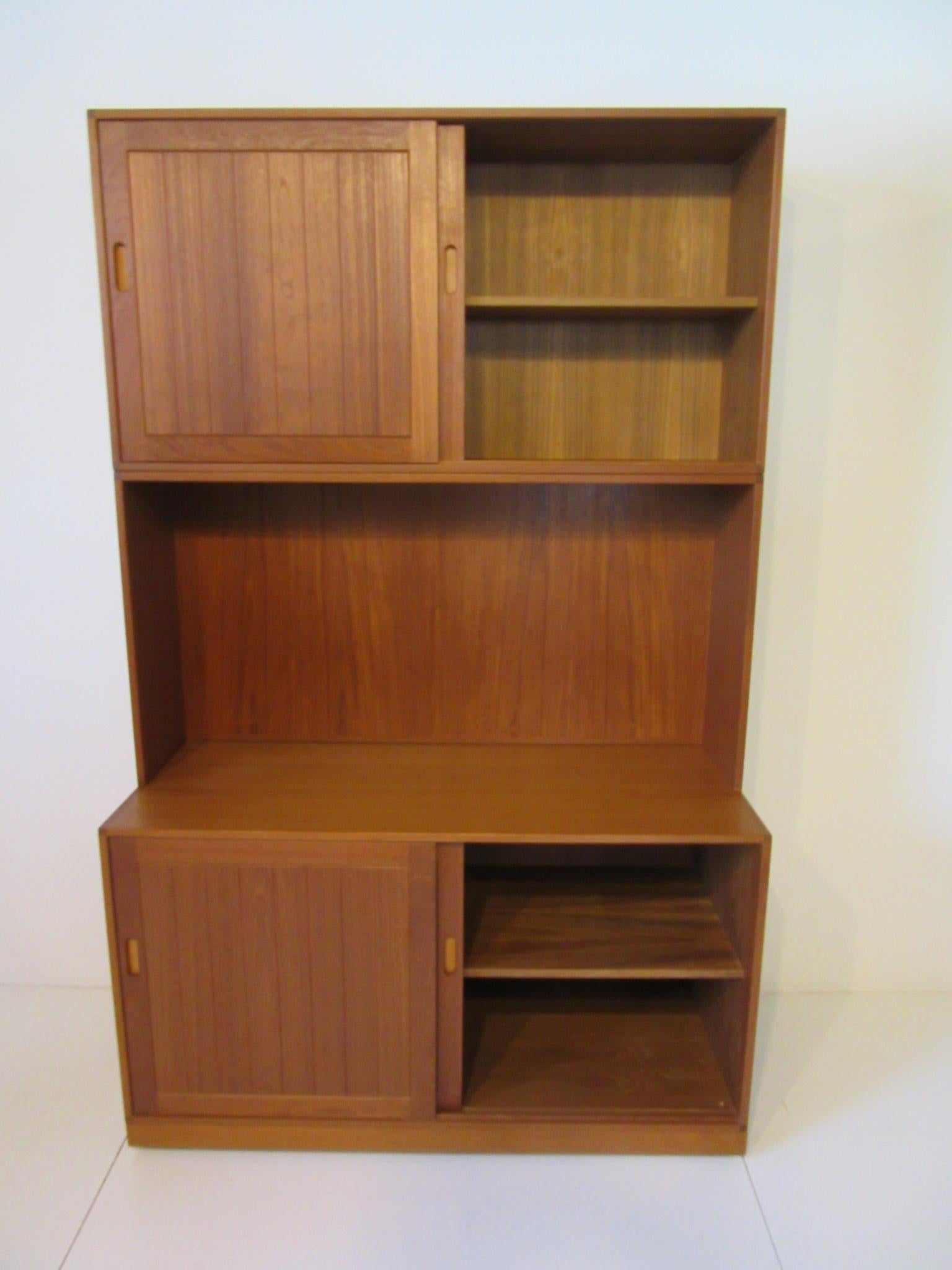 Mid-Century Modern Danish Solid Teak 3-Piece Cabinet / Bookcase by Erik Brouer Mobelfabrik, Denmark