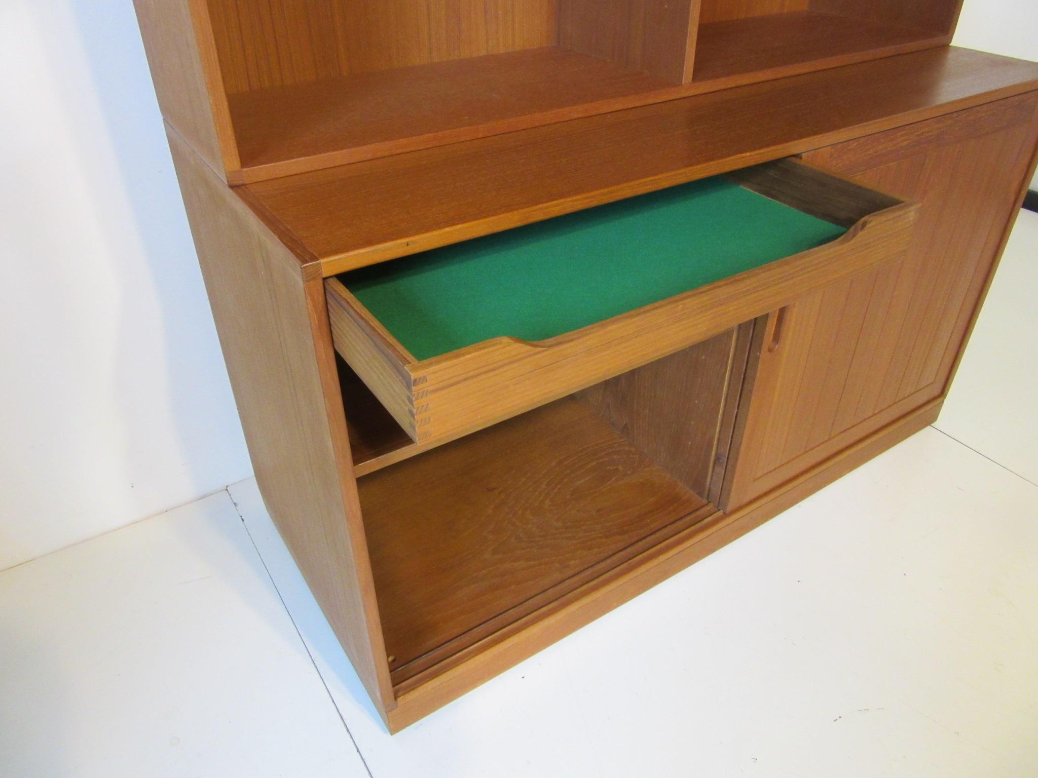 Danish Solid Teak 3-Piece Cabinet / Bookcase by Erik Brouer Mobelfabrik, Denmark In Good Condition In Cincinnati, OH