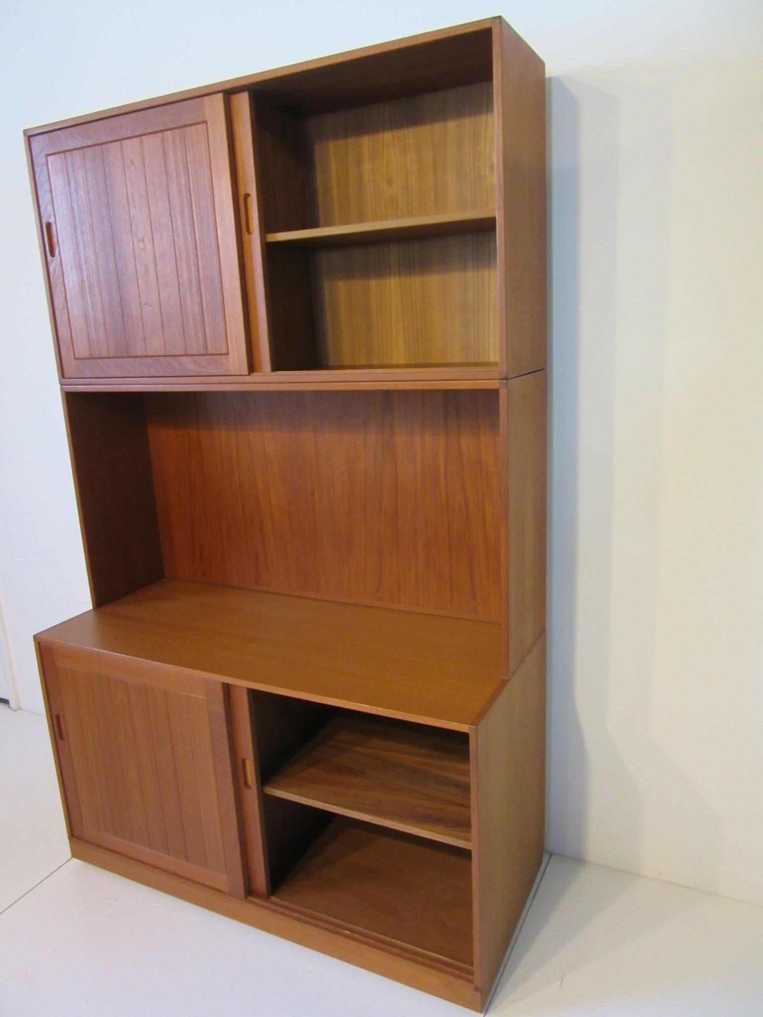 Danish Solid Teak 3-Piece Cabinet / Bookcase by Erik Brouer Mobelfabrik, Denmark 1