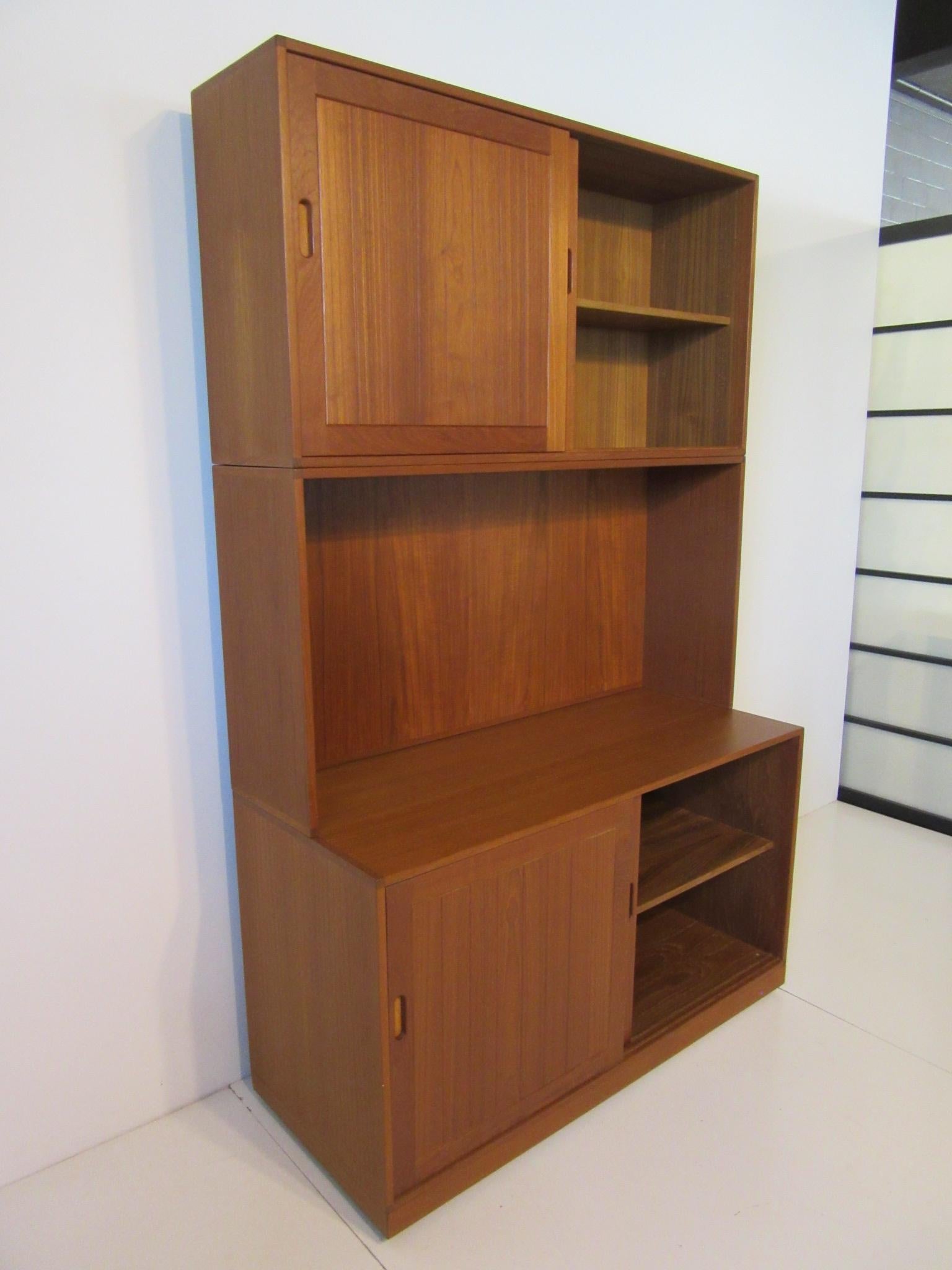 Danish Solid Teak 3-Piece Cabinet / Bookcase by Erik Brouer Mobelfabrik, Denmark 2
