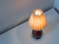 Danish solid teak and brass table lamp