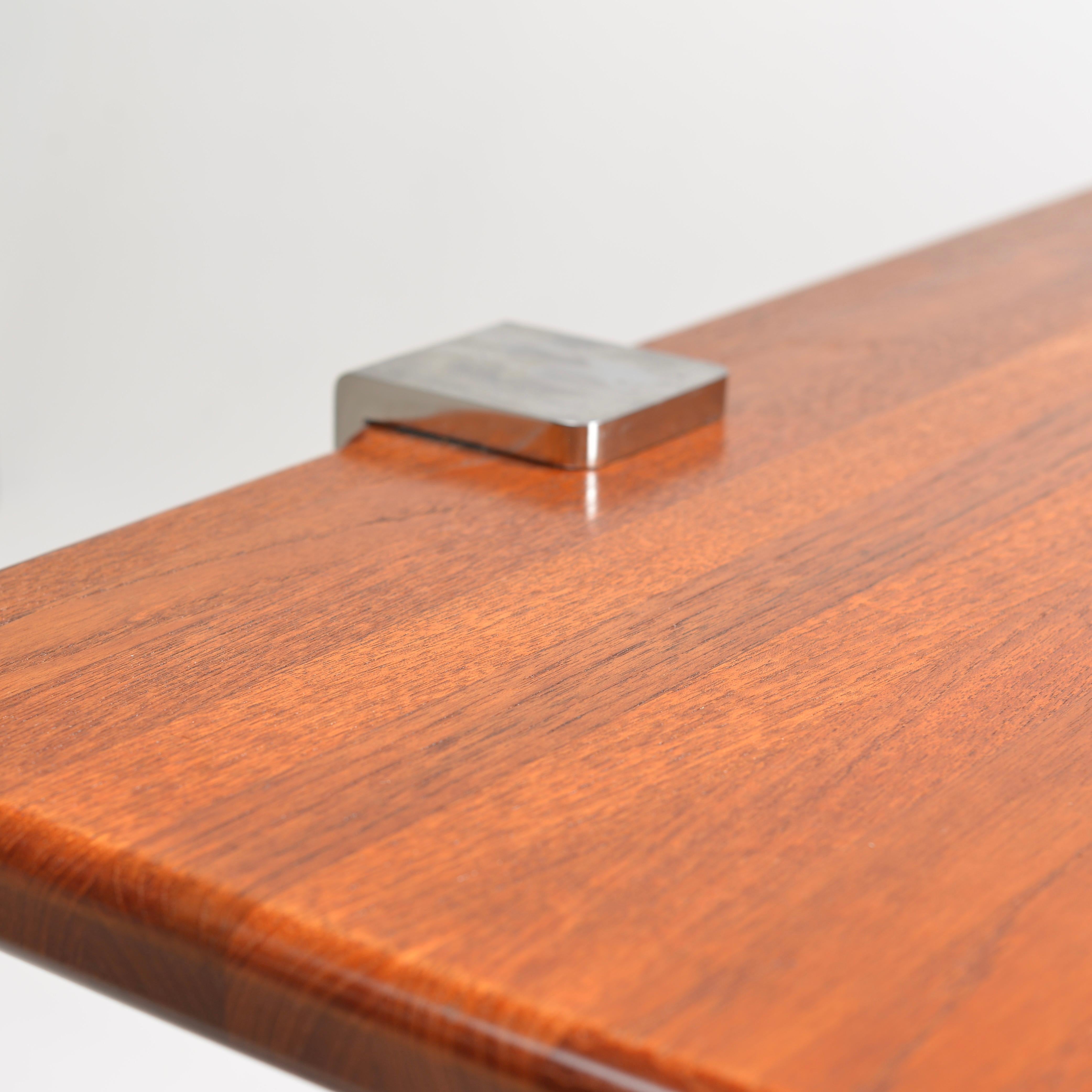 Danish Solid Teak and Chrome Table For Sale 6