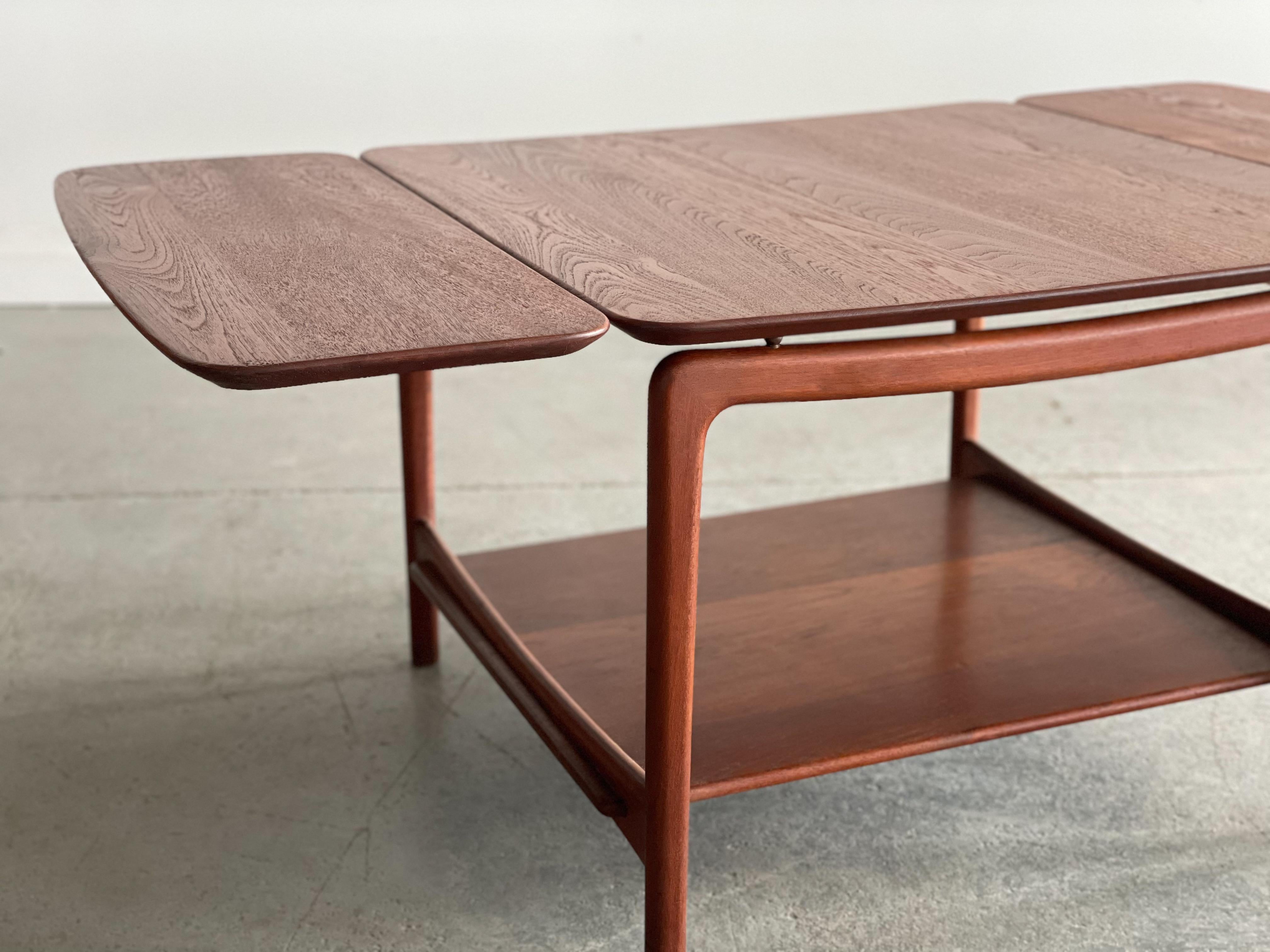 Table basse danoise à abattants en teck massif de Peter Hvidt pour France and Son en vente 2