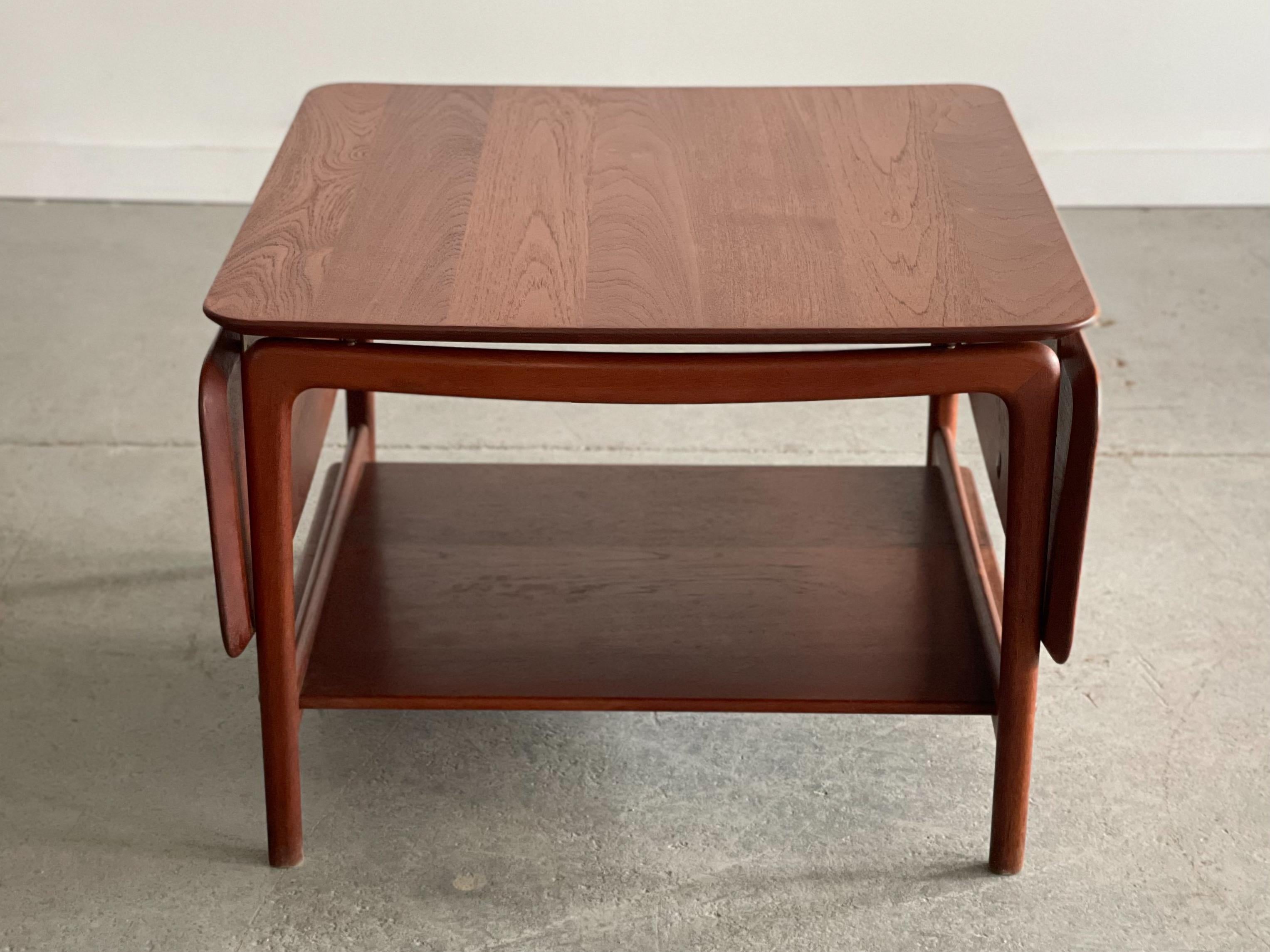 Table basse danoise à abattants en teck massif de Peter Hvidt pour France and Son en vente 3
