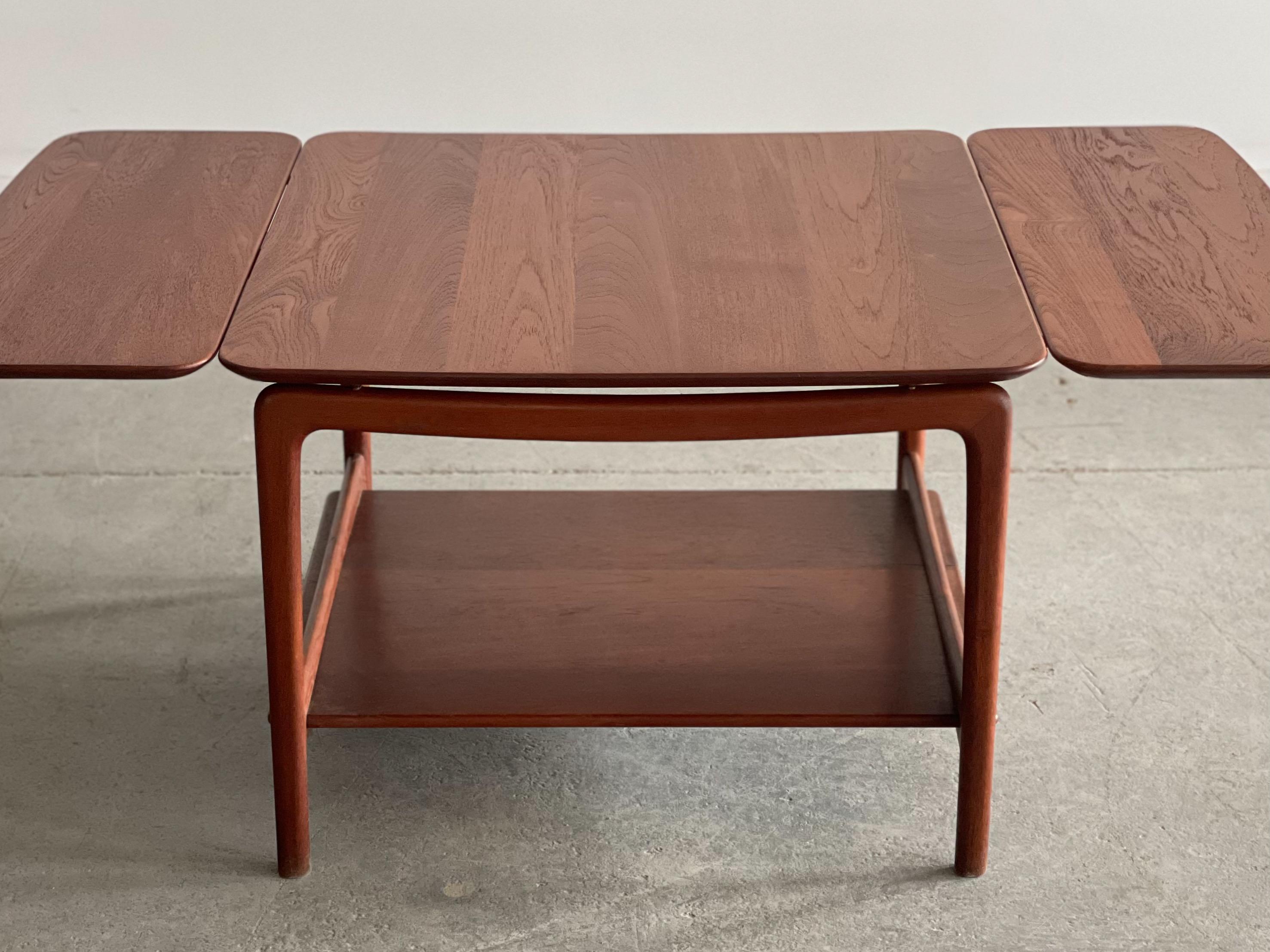 Table basse danoise à abattants en teck massif de Peter Hvidt pour France and Son en vente 4