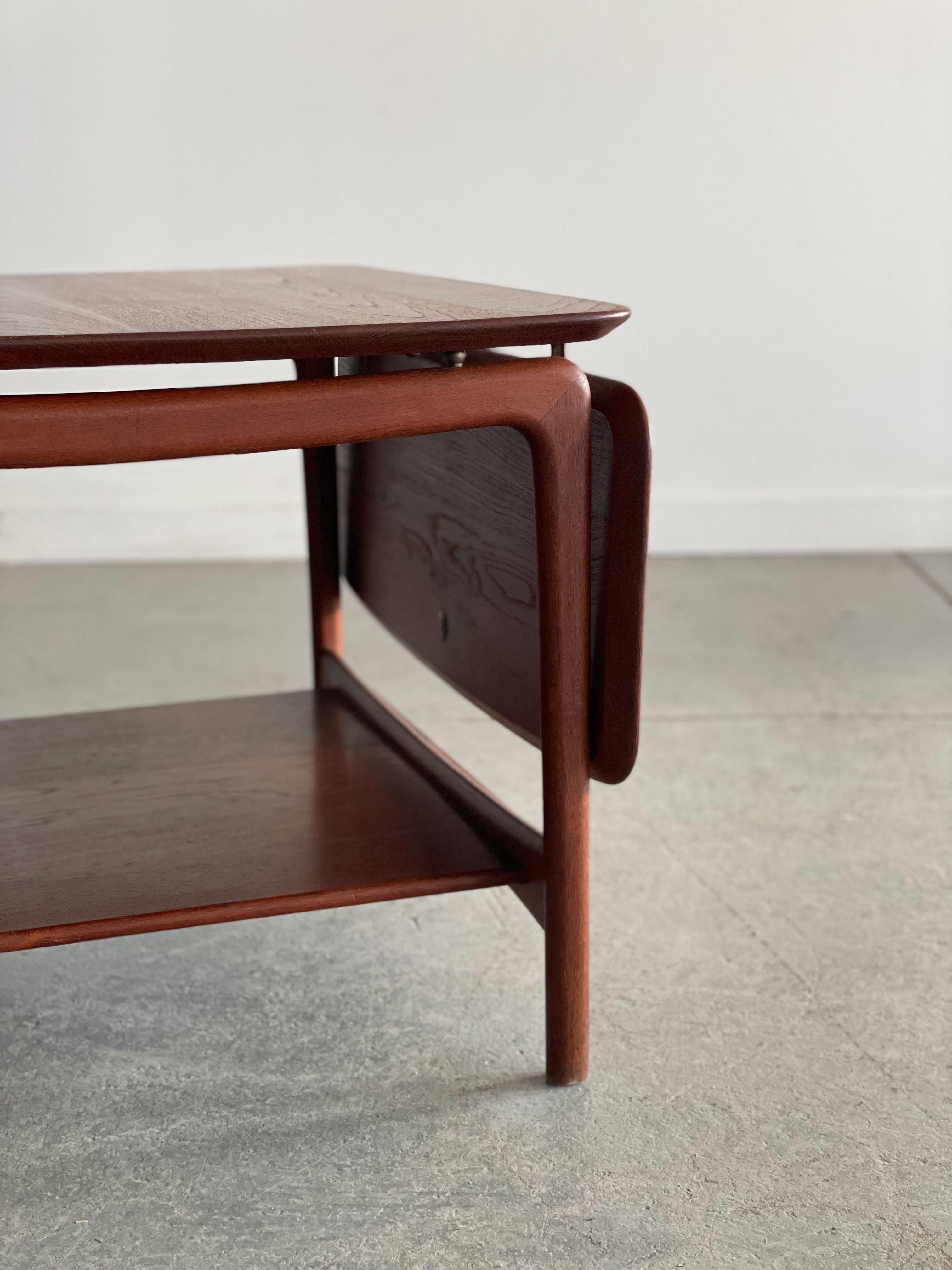 Table basse danoise à abattants en teck massif de Peter Hvidt pour France and Son en vente 5