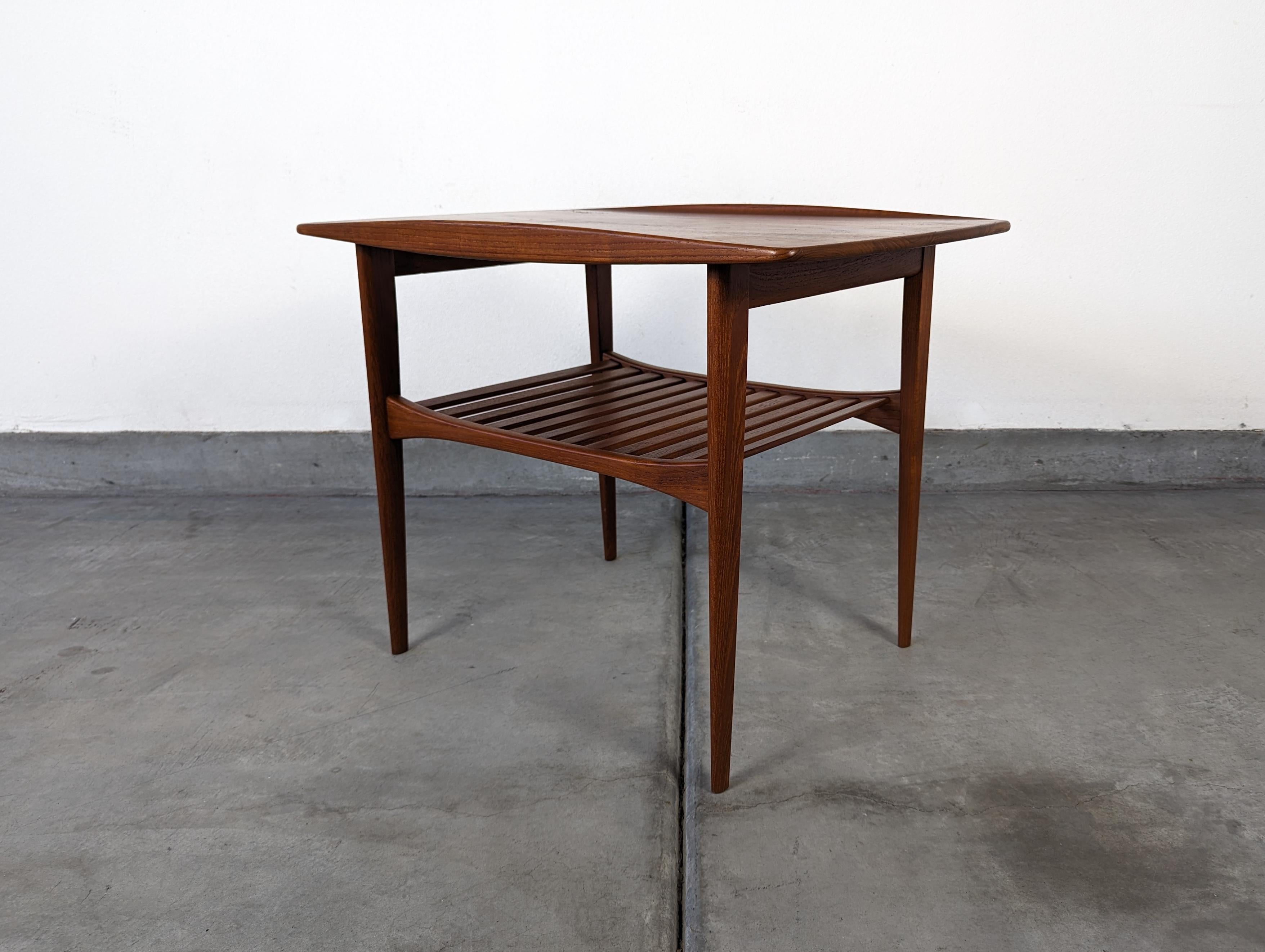 Mid-Century Modern Danish Solid Teak Mid Century Side Table by Finn Juhl for France & Søn, c1950s For Sale