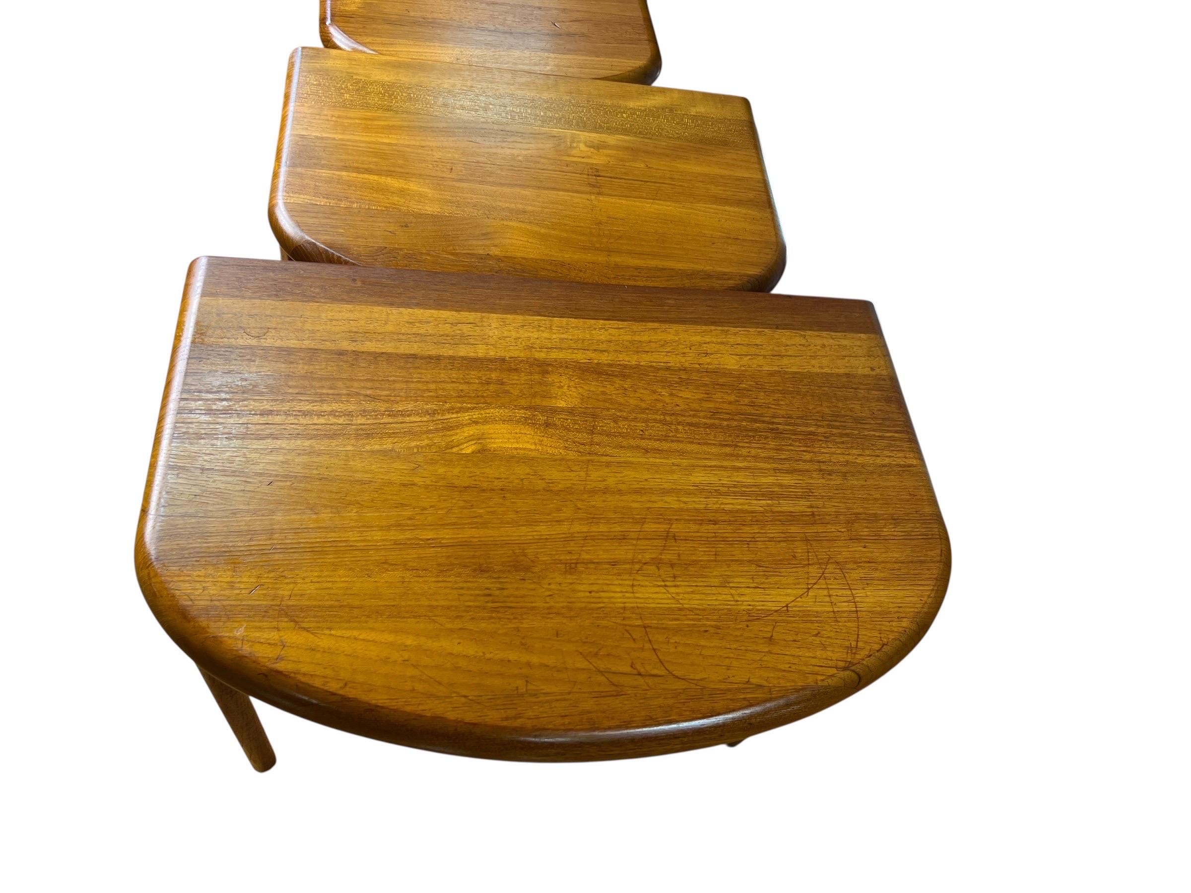 Dänische Nisttische aus massivem Teakholz von Salling Stolefabrik - 3er-Set (Mitte des 20. Jahrhunderts) im Angebot