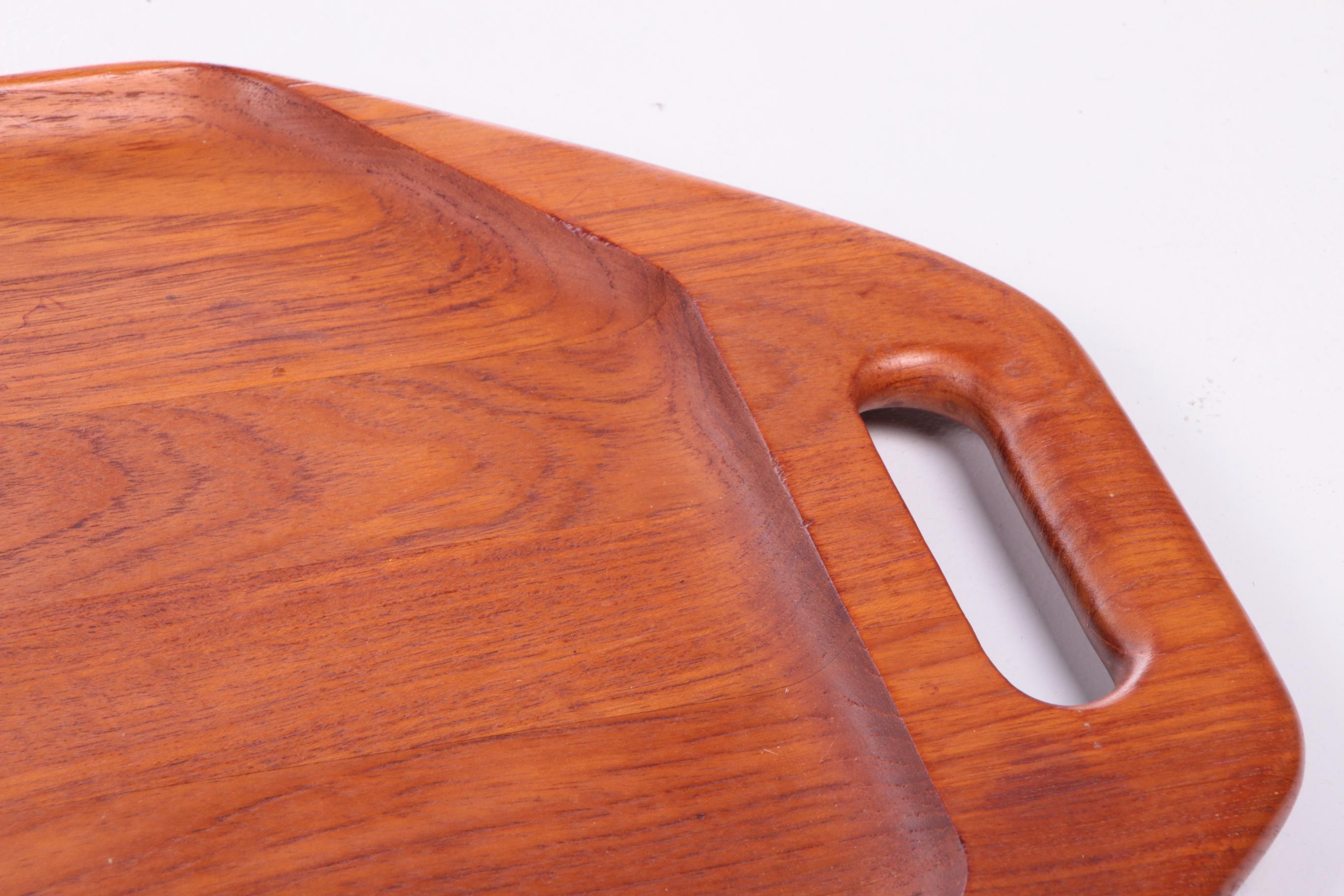 Danish Solid Teak Tray by Digsmed Denmark model 911 from 1960 1