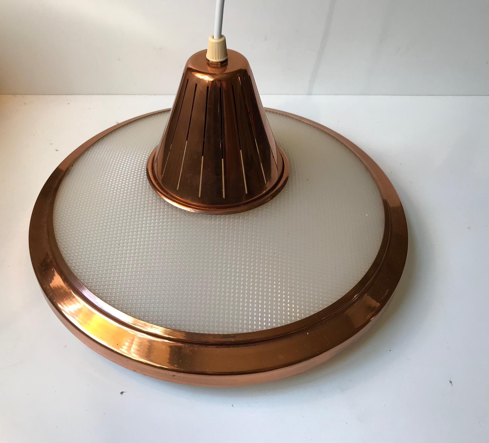 Mid-20th Century Danish Space Age Copper Ceiling Lamp from Vitrika, 1960s