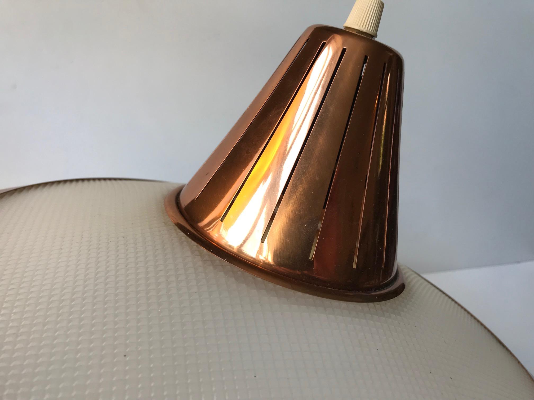 Danish Space Age Copper Ceiling Lamp from Vitrika, 1960s 2