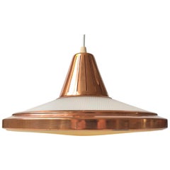 Danish Space Age Copper Ceiling Lamp from Vitrika, 1960s