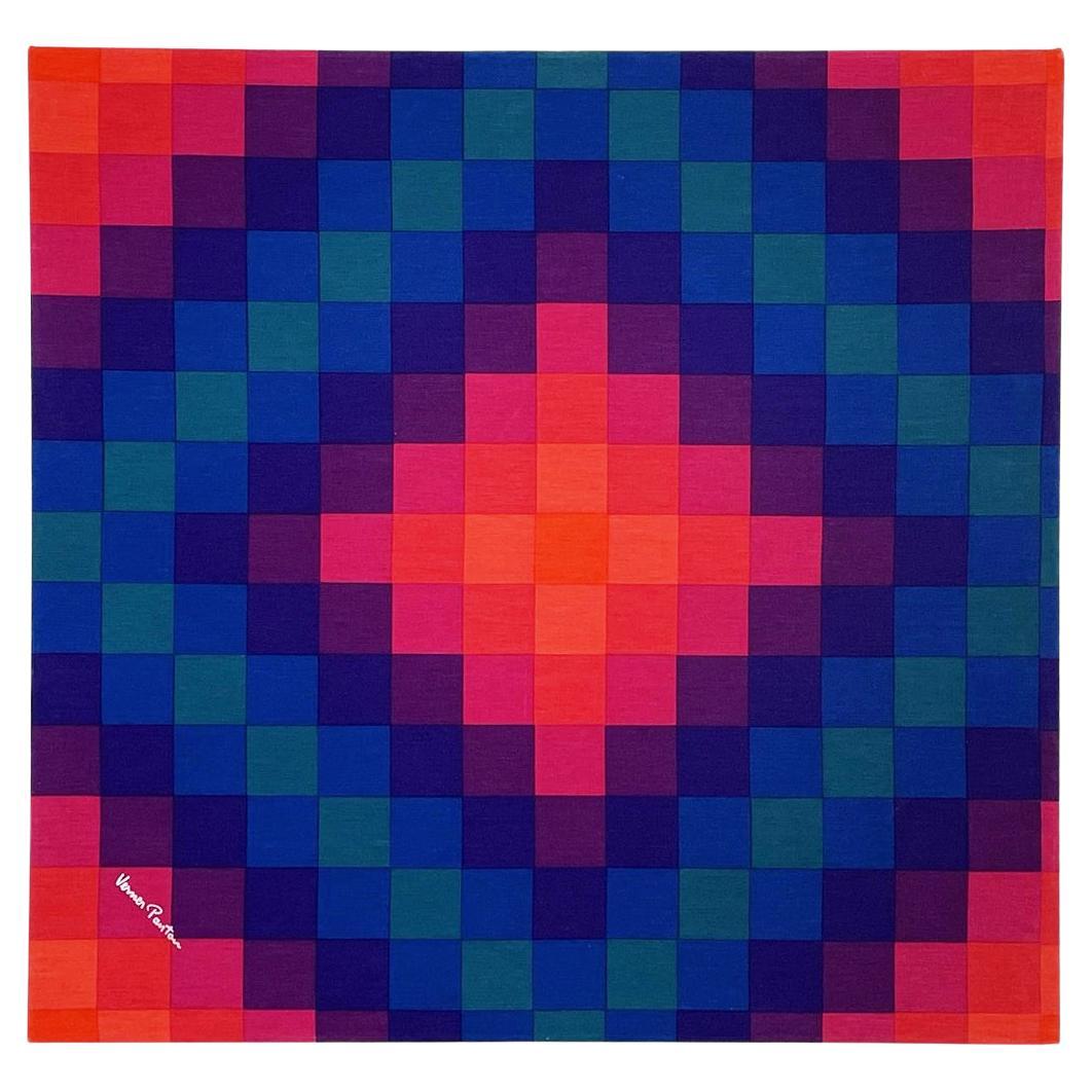 Danish Space Age Geometric Square Painting by Verner Panton, 1970s