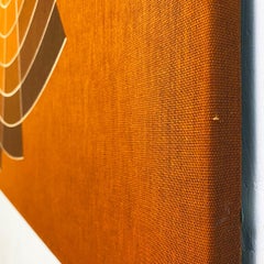 Danish Space Age Kinetic Brown, Orange and White Canvas by Verner Panton, 1970s