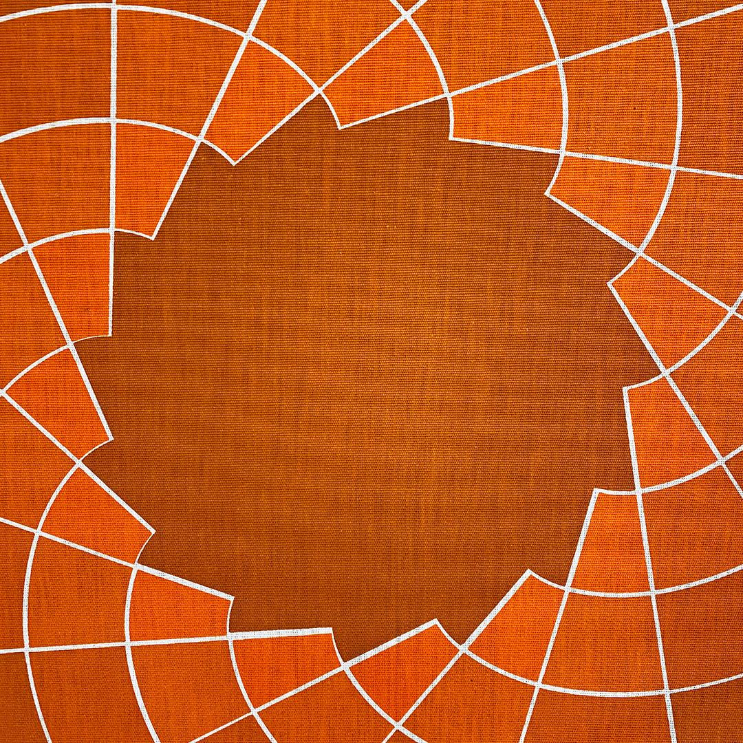 Late 20th Century Danish Space Age Kinetic Brown, Orange and White Canvas by Verner Panton, 1970s