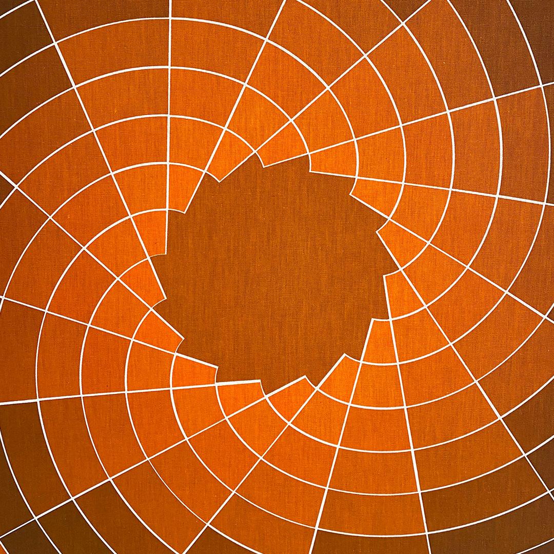 Danish Space Age Kinetic Brown, Orange and White Canvas by Verner Panton, 1970s 1