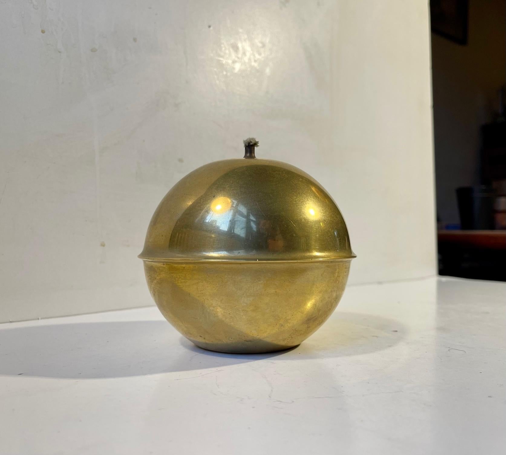 Scandinavian Modern Danish Space Age Planet Oil Lamp in Brass, 1960s For Sale