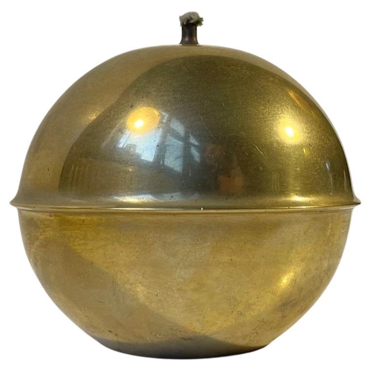 Danish Space Age Planet Oil Lamp in Brass, 1960s For Sale