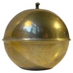 Vintage Danish Space Age Planet Oil Lamp in Brass, 1960s