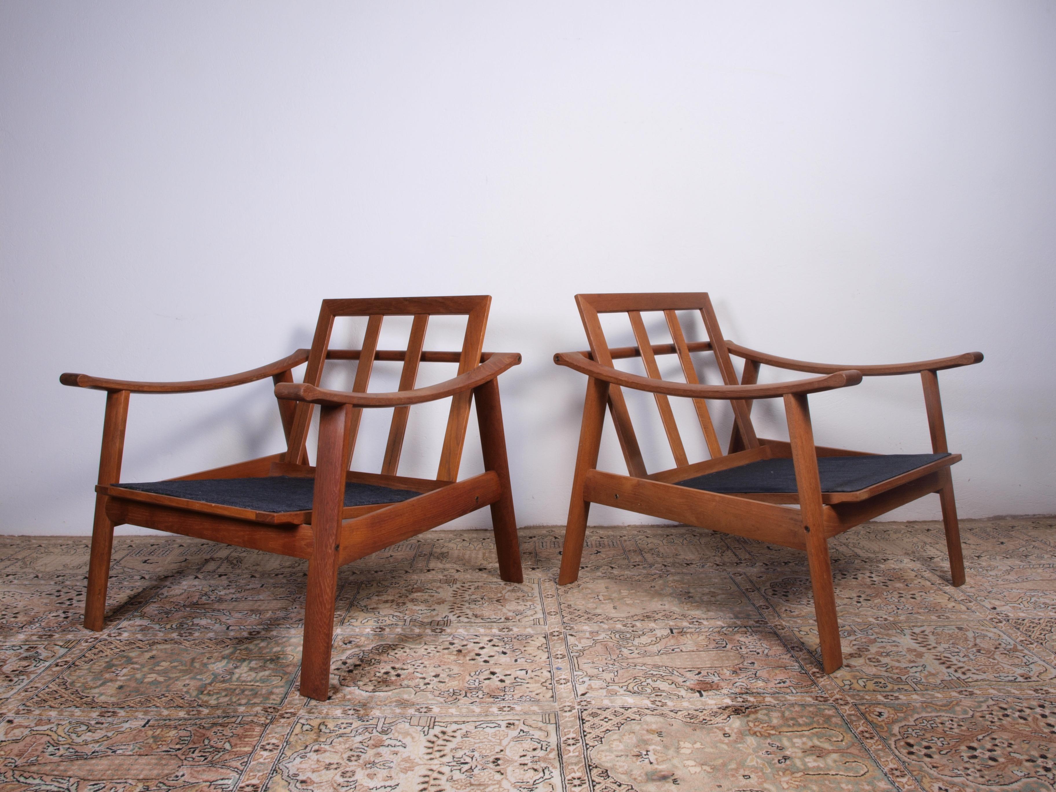 Danish Spade Chairs in Teak in the style of Finn Juhl, 1960s For Sale 11