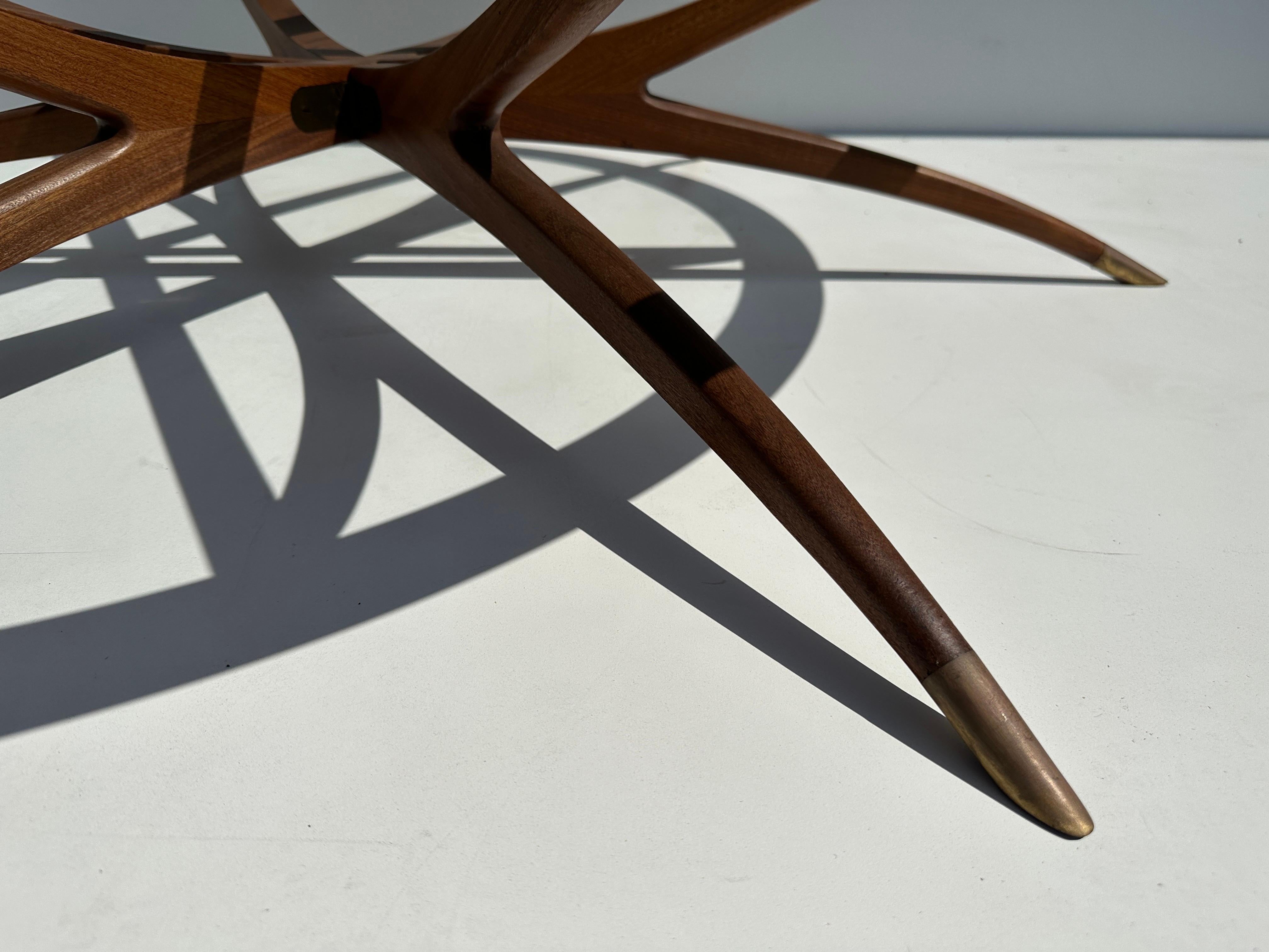Teak Danish Spider Leg Coffee Table For Sale