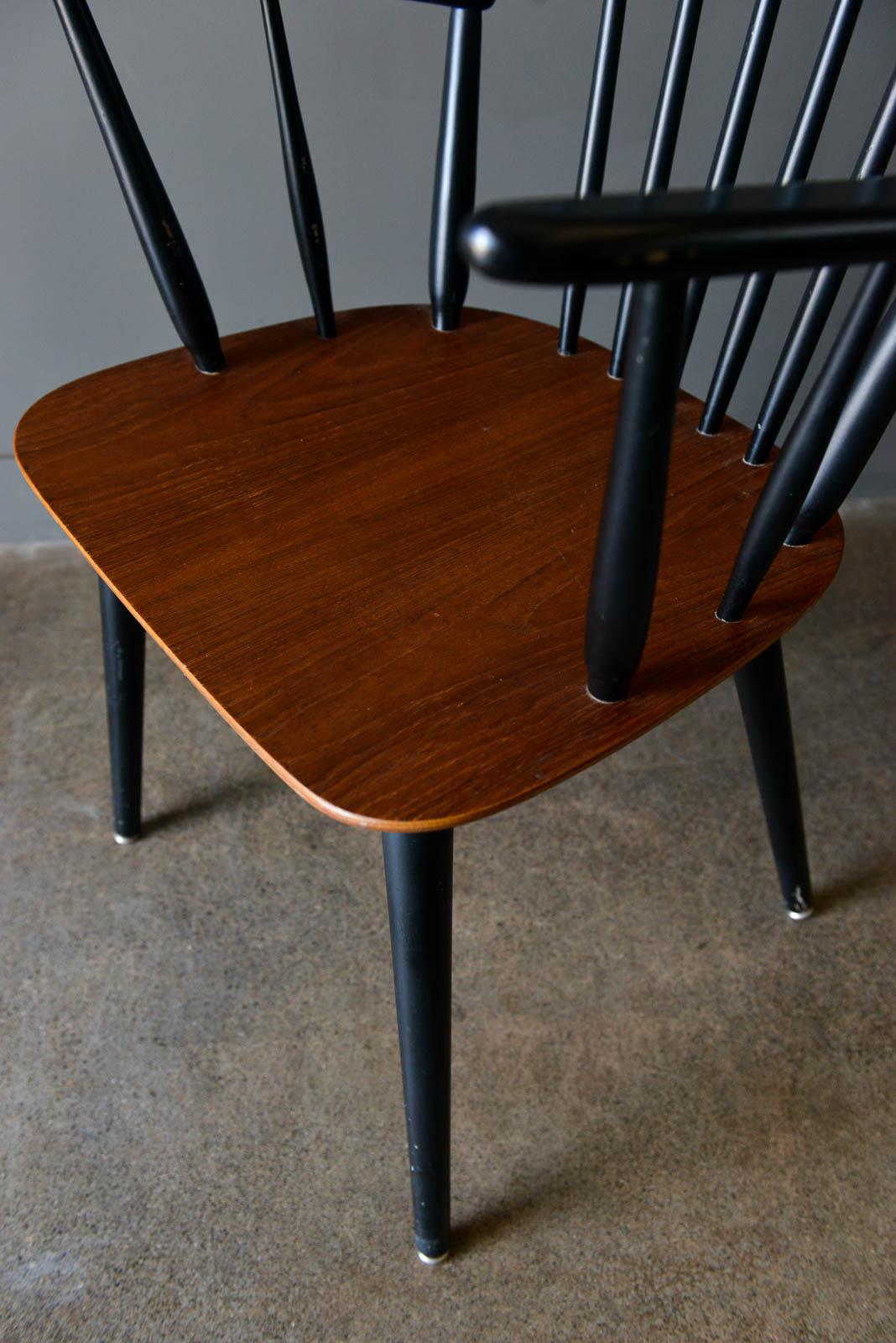 Teak Danish Spindle Back Arm Chair by Thomas Harlev for Farstrup, 1960 For Sale