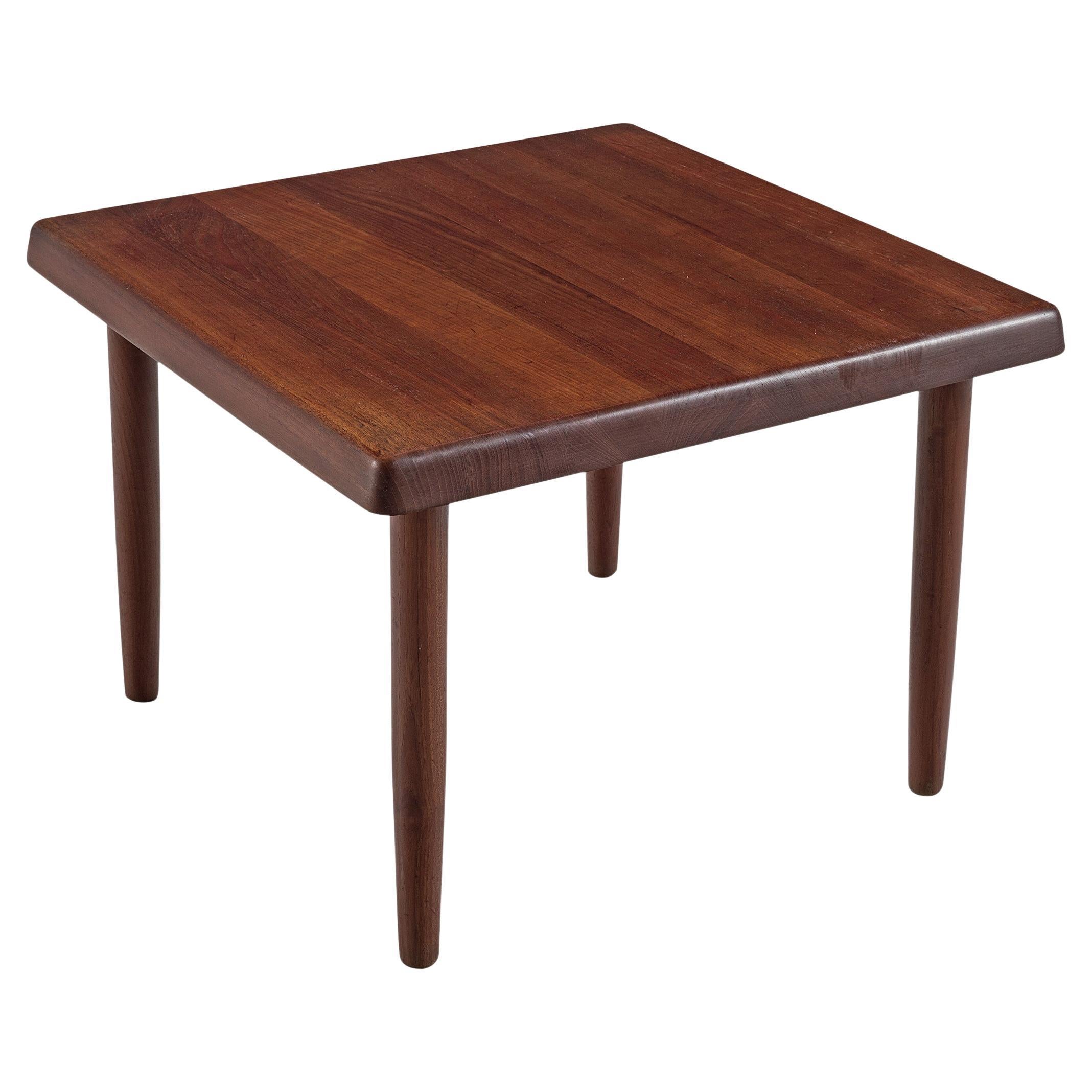 Danish Square Coffee Table in Solid Teak  For Sale