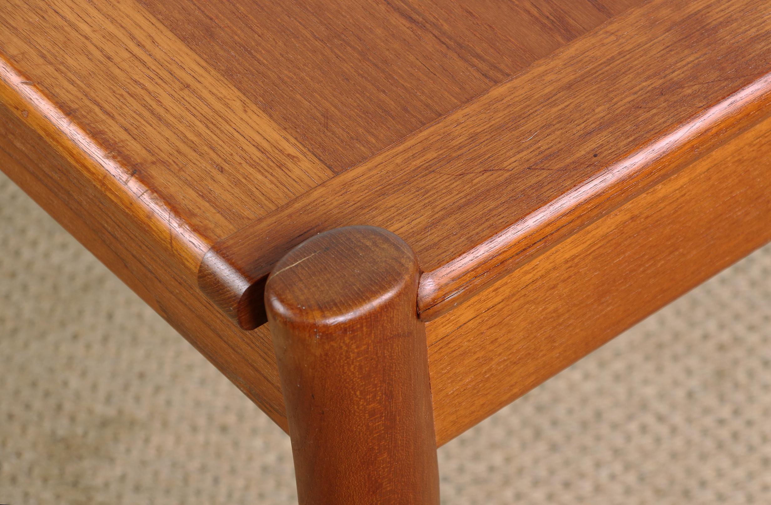 Teak Danish square teak coffee table with reversible top 1960. For Sale