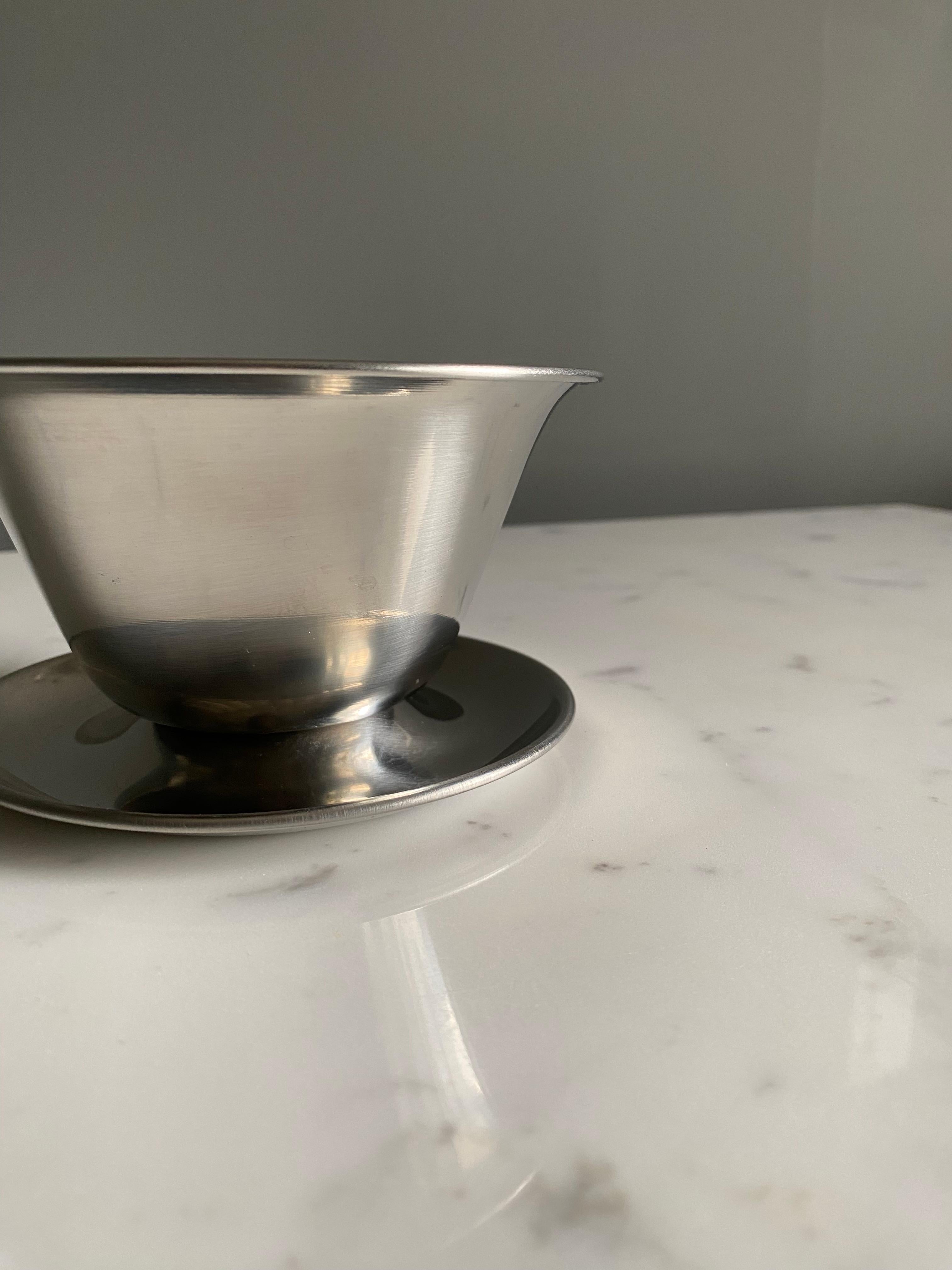 Danish Stainless Steel Bowl, 1960's In Good Condition In Costa Mesa, CA
