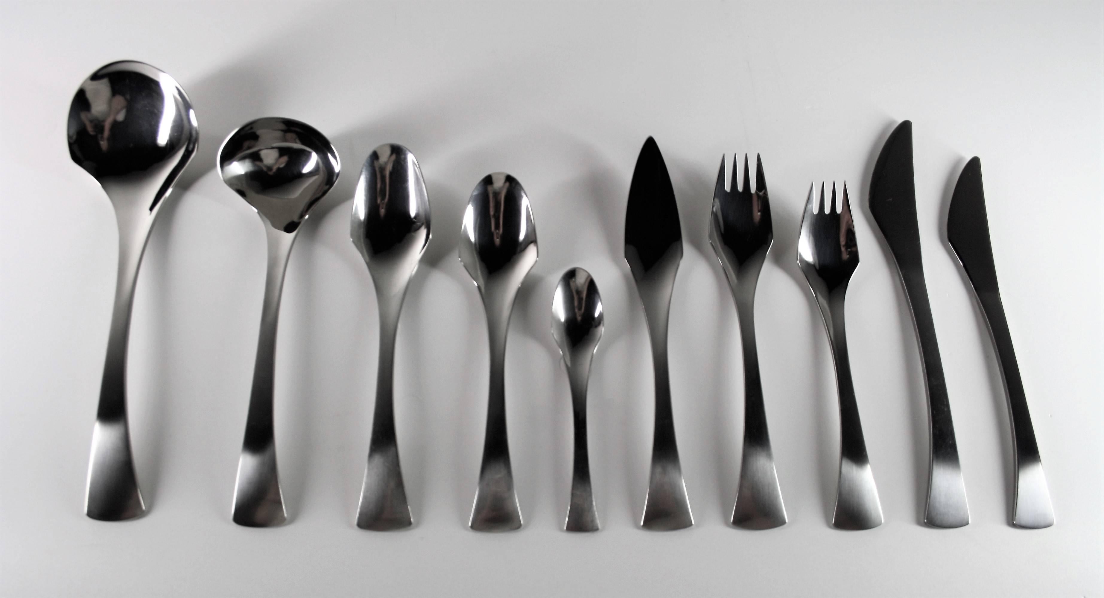Danish Stainless Steel Flatware Dinner Set of 87 Pieces, 1960s 1