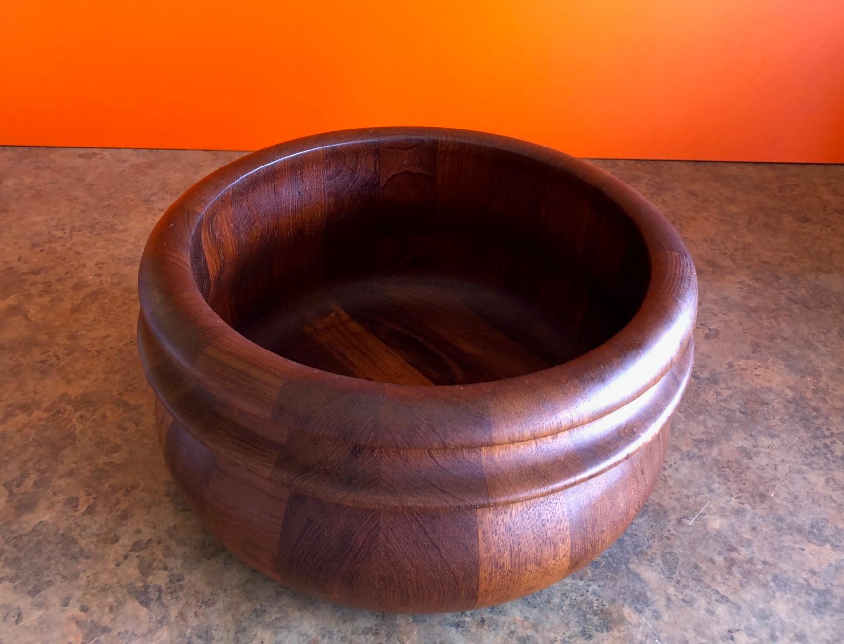 Scandinavian Modern Danish Staved Teak Bowl For Sale