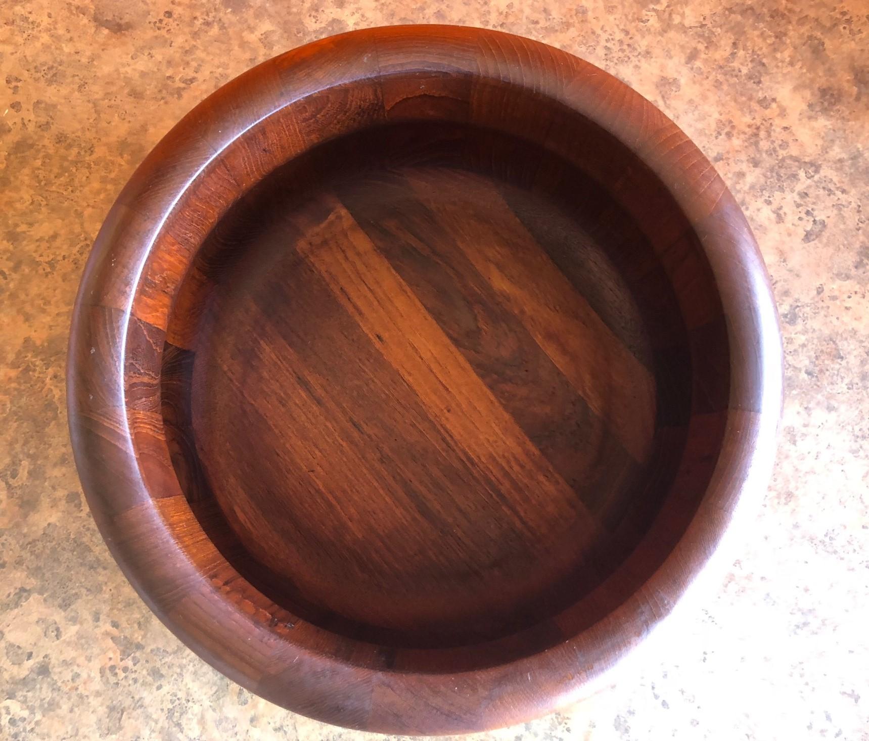 Danish Staved Teak Bowl In Excellent Condition For Sale In San Diego, CA
