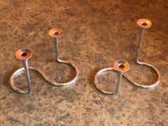 Chandeliers danois en sterling à courbe en "S" par Eigel Jensen pour Anton Michelsen