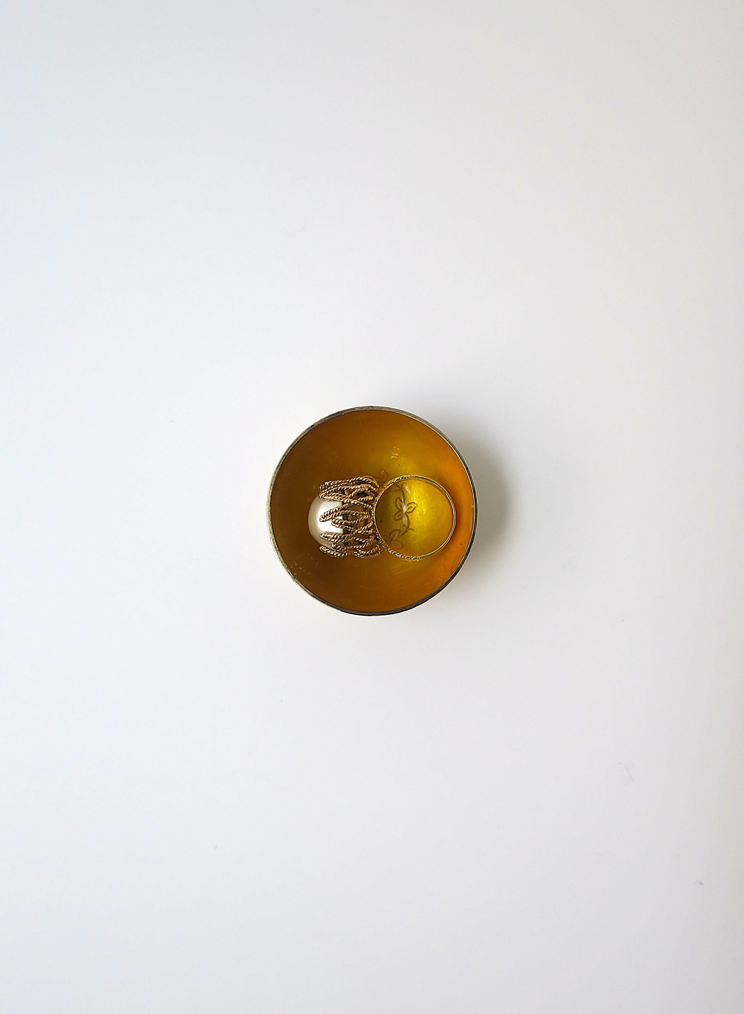 Danish Sterling Silver and Enamel Bowl, Small In Good Condition For Sale In New York, NY