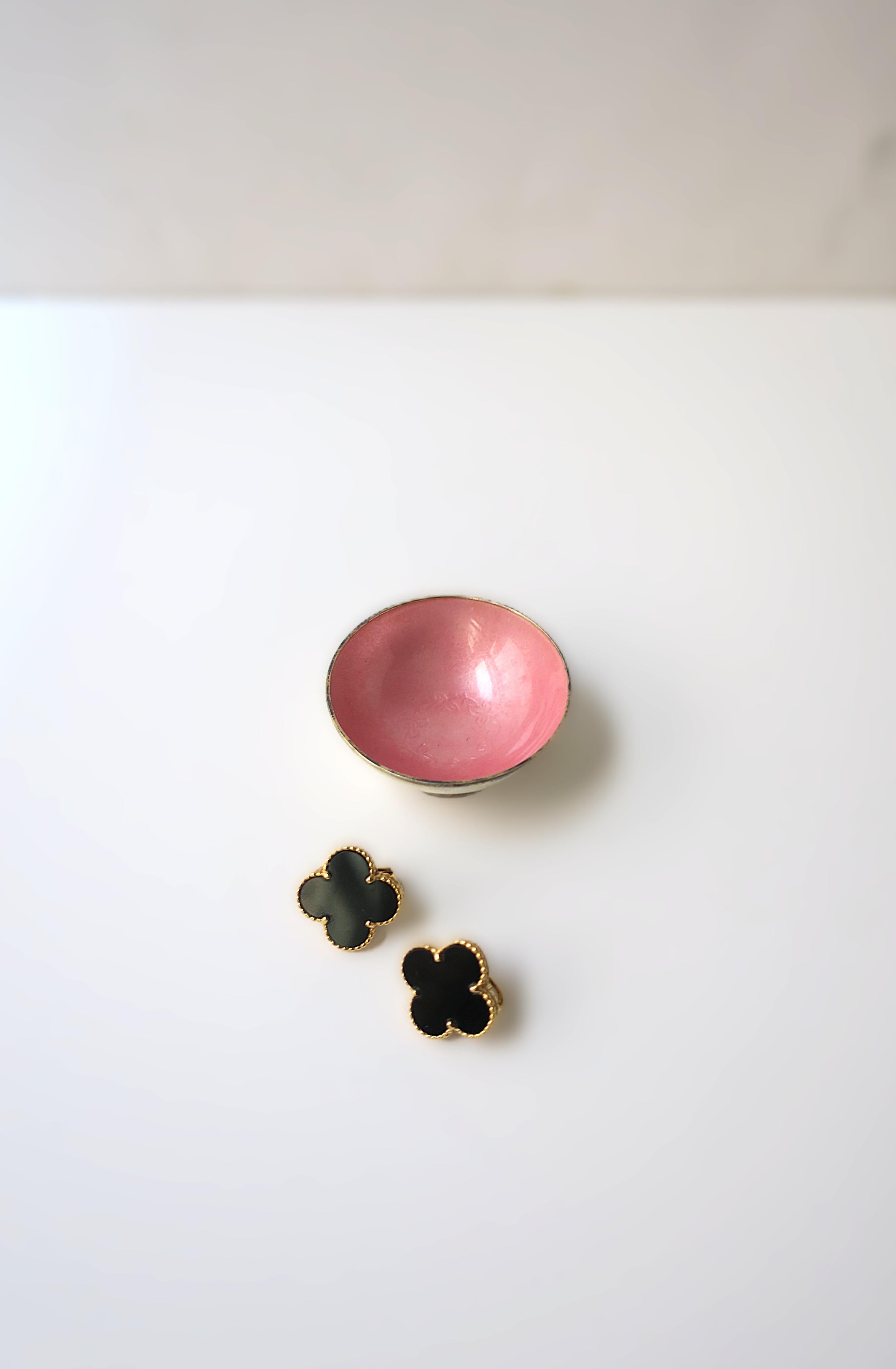 20th Century Danish Sterling Silver and Enamel Bowl, Small For Sale