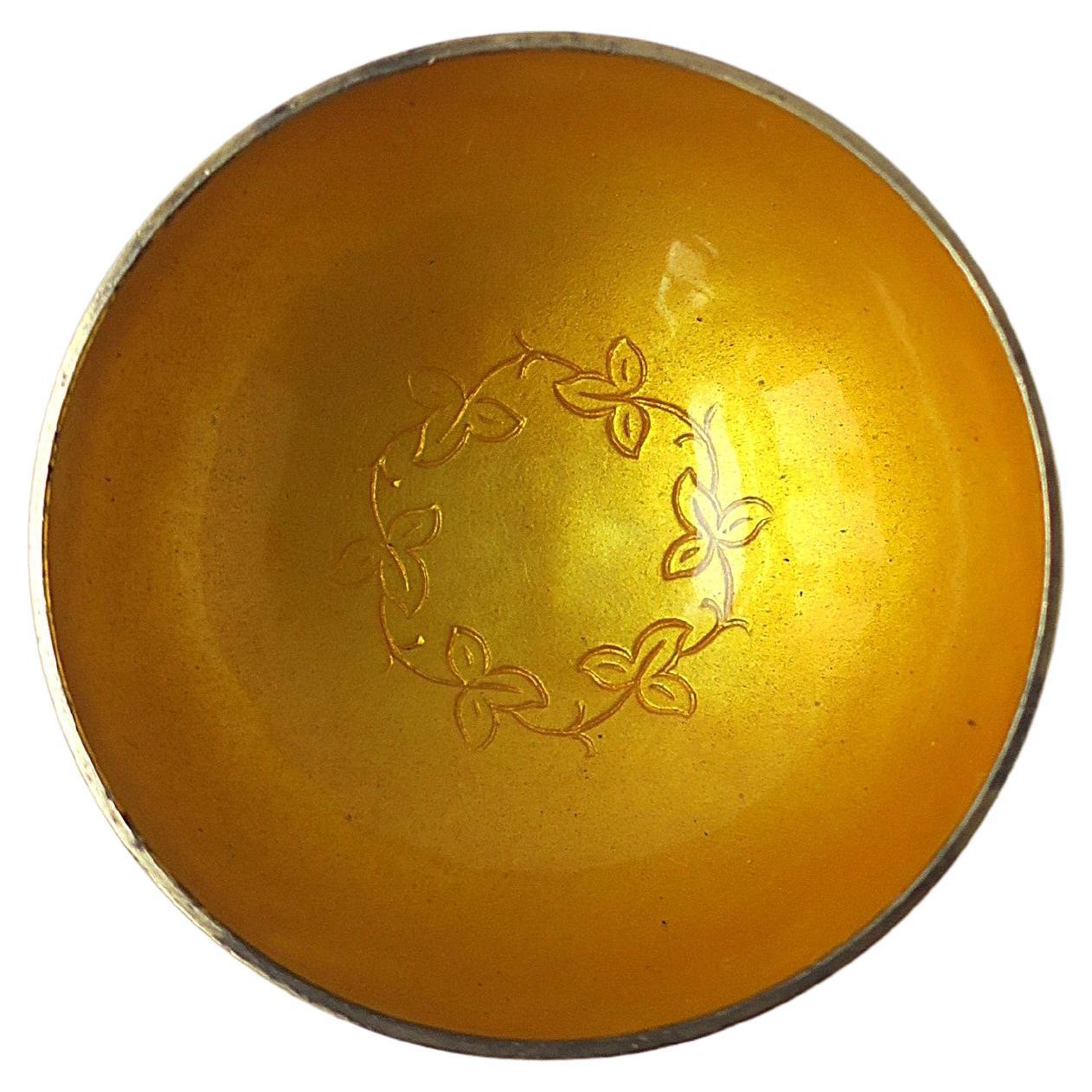 Danish Sterling Silver and Enamel Bowl, Small For Sale